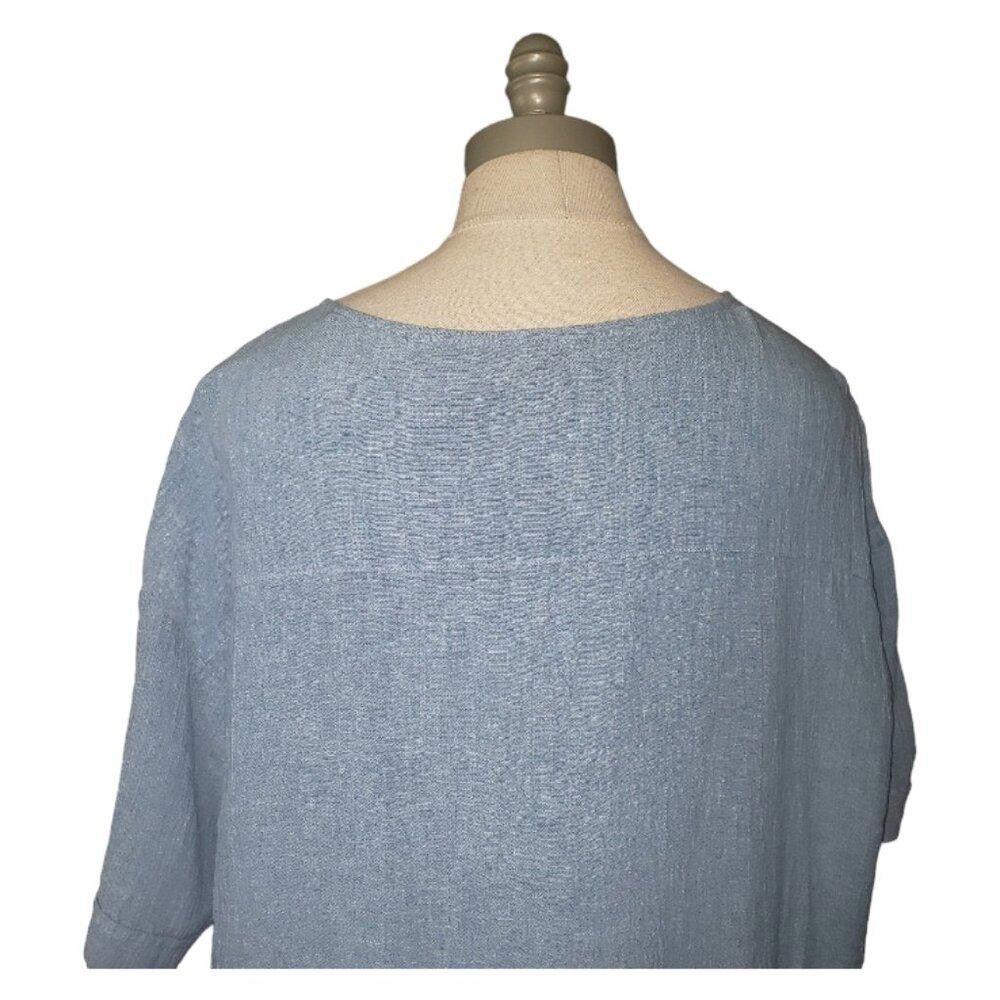 Designer CT329 Poetry Blue Short Sleeve Ladies Tunic 10 Size L / US 10 / IT 46 - 5 Thumbnail
