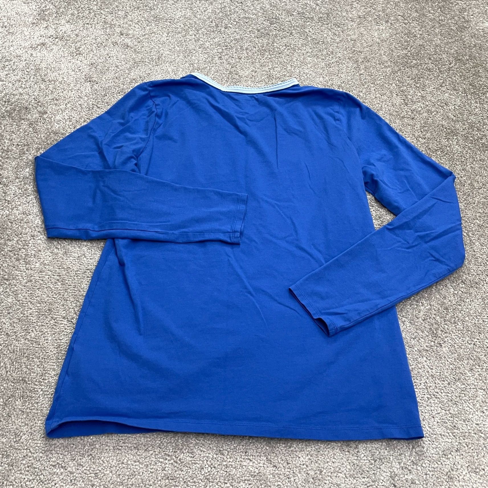 Lands' End Lands' End Womens Pajama Top Crew Neck Long Sleeve M Tall Royal Blue Cotton Spandex Casual Size M / US 6-8 / IT 42-44 - 2 Thumbnail