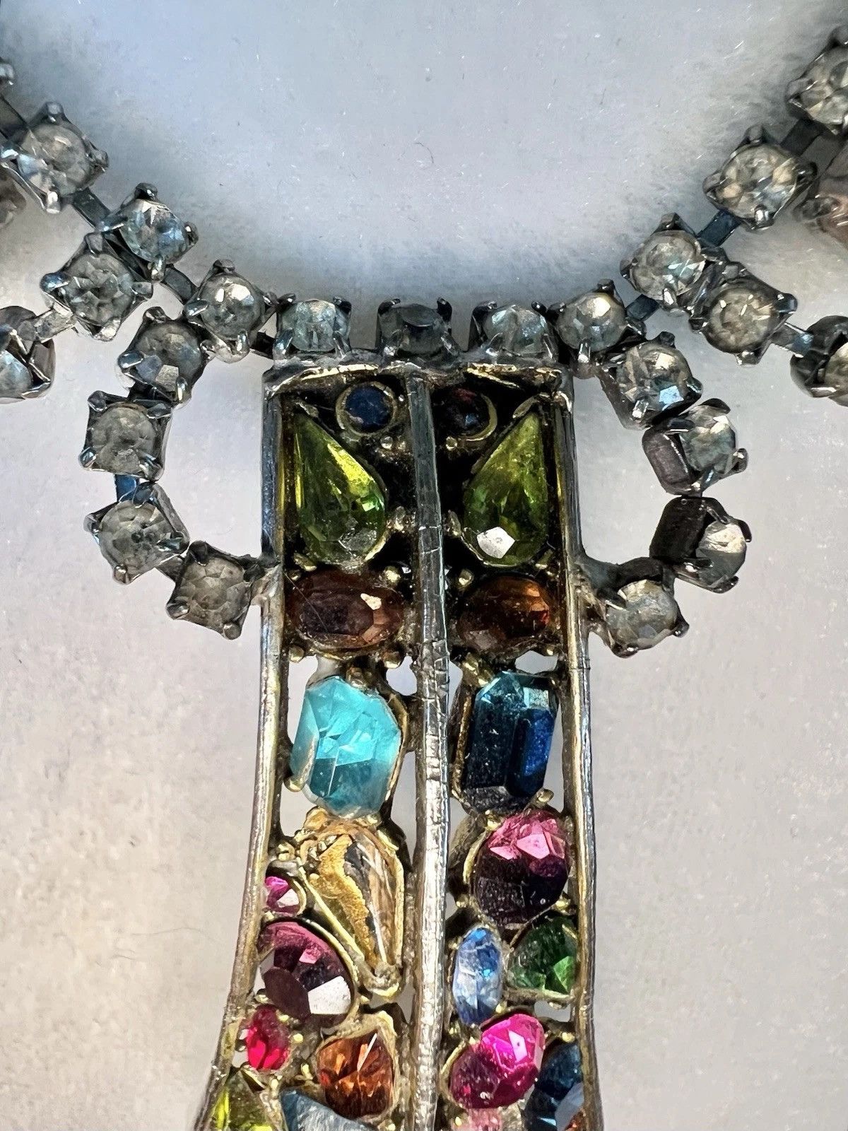Other Paralea D necklace RETRO 1950's MCM Rhinestone Runway Haute Size ONE SIZE - 4 Thumbnail