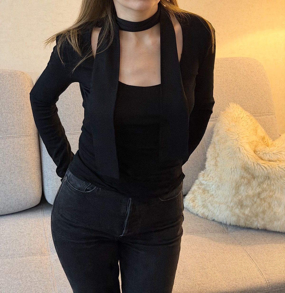 Gucci GUCCI by Tom Ford FW 2002 Neck Ribbons Bodycon Top sweater Size S / US 4 / IT 40 - 4 Thumbnail