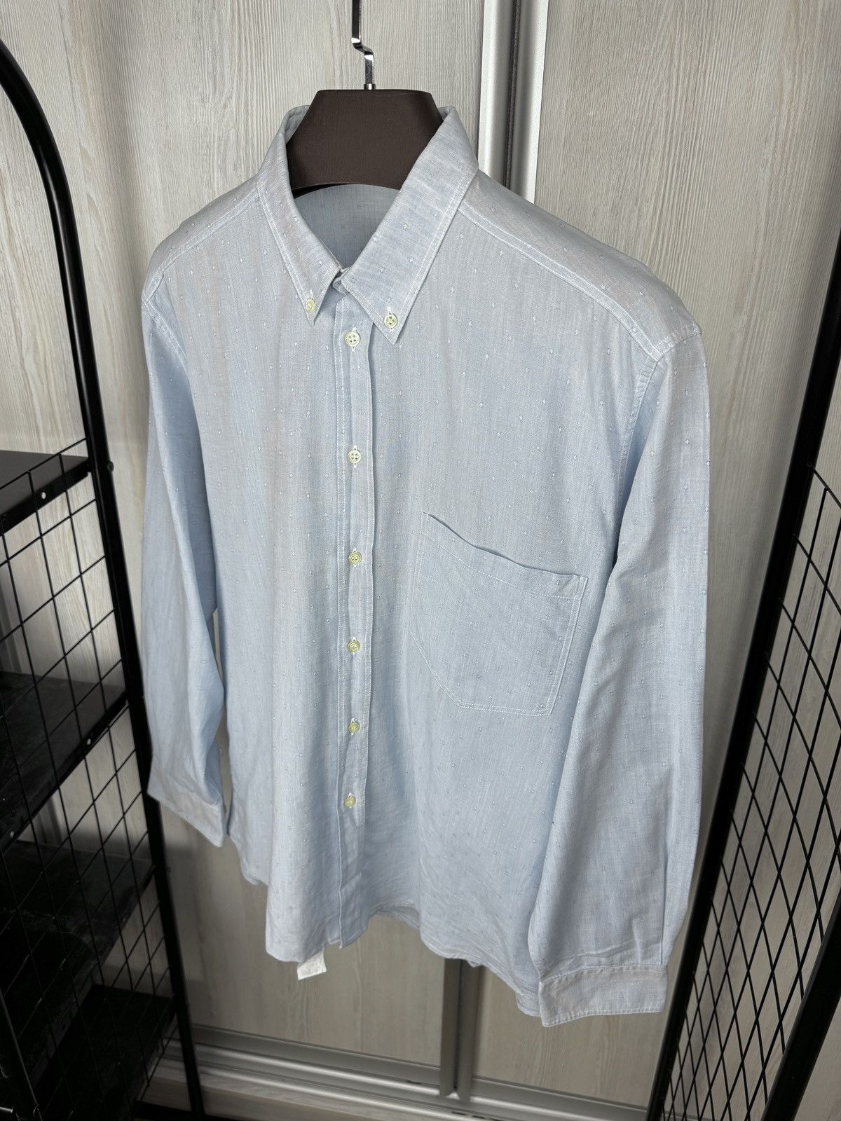 Valentino Valentino UOMO vintage cotton blue patterned button up shirt Size US L / EU 52-54 / 3 - 7 Thumbnail