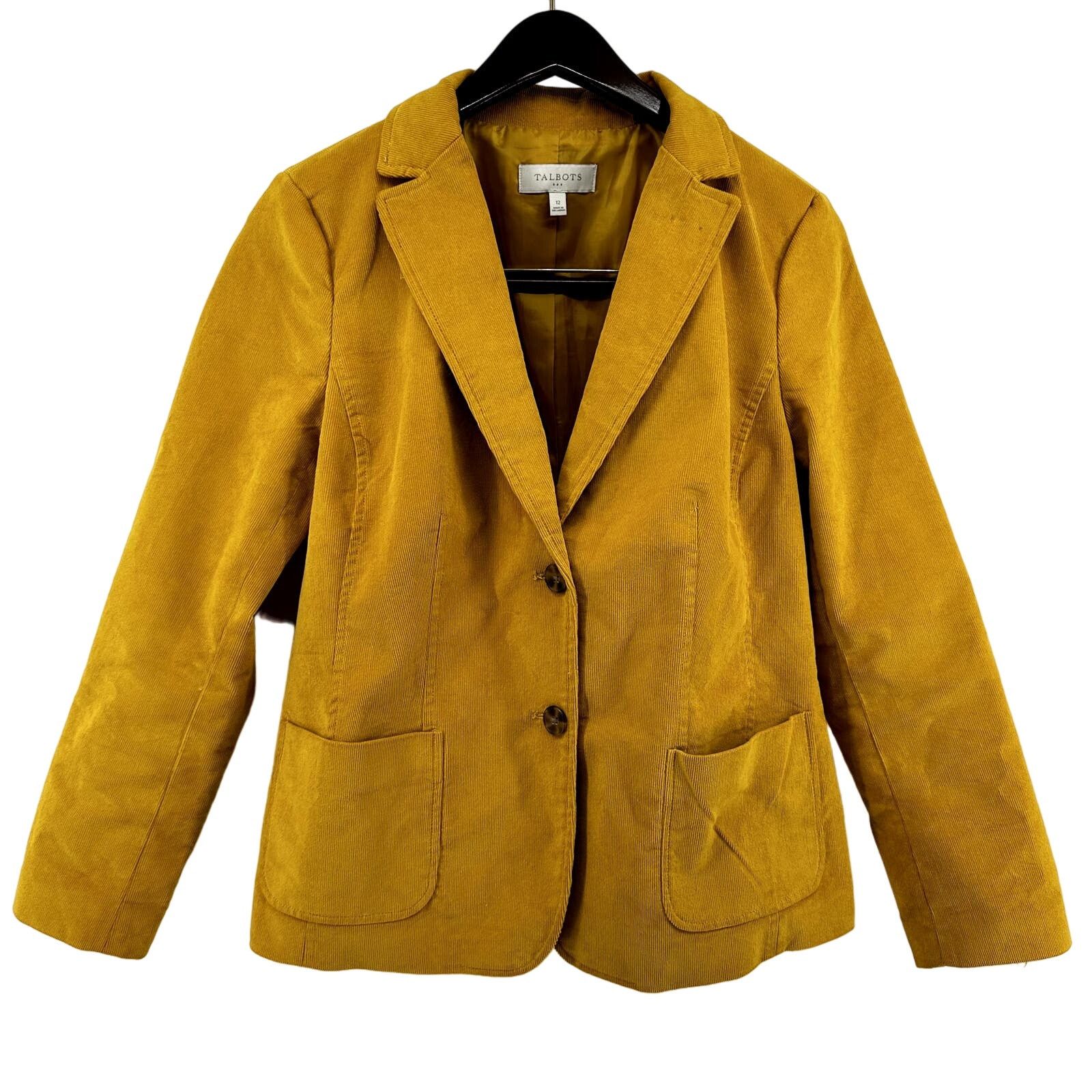 Other Talbots Corduroy Blazer Jacket Notch Lapel Pocket Mustard 12 Grailed