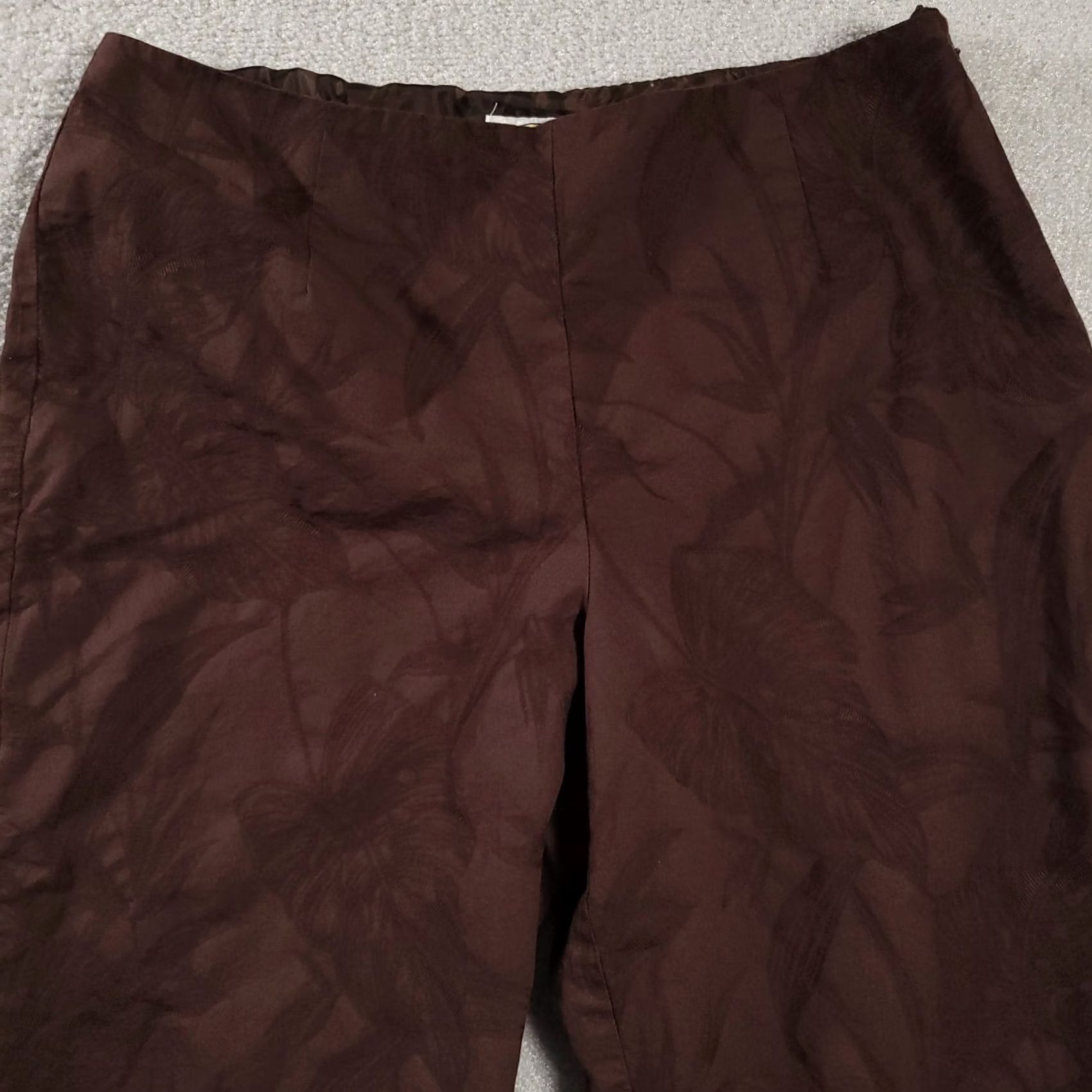 Talbots Vintage Talbots Dress Pants Womens 18 Brown Side Zip Lined Embroidered Leaf USA Size 40" / US 18 - 3 Thumbnail