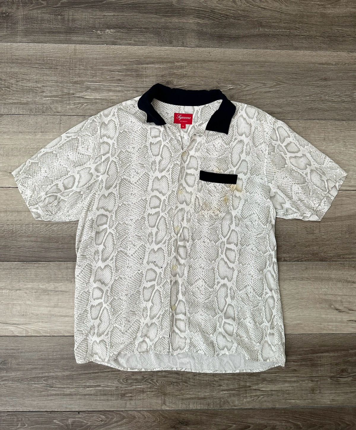 Supreme Supreme Snakeskin Rayon Button Up Shirt Sz. Small S SS12 