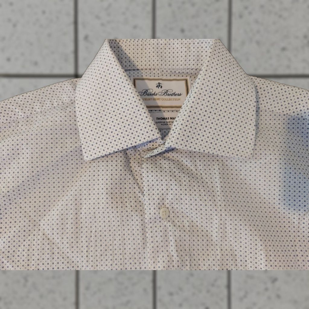 Brooks Brothers VINTAGE Brooks Brothers Dress Shirt 15 35 Cotton White Button Mens Size 40R - 1 Thumbnail