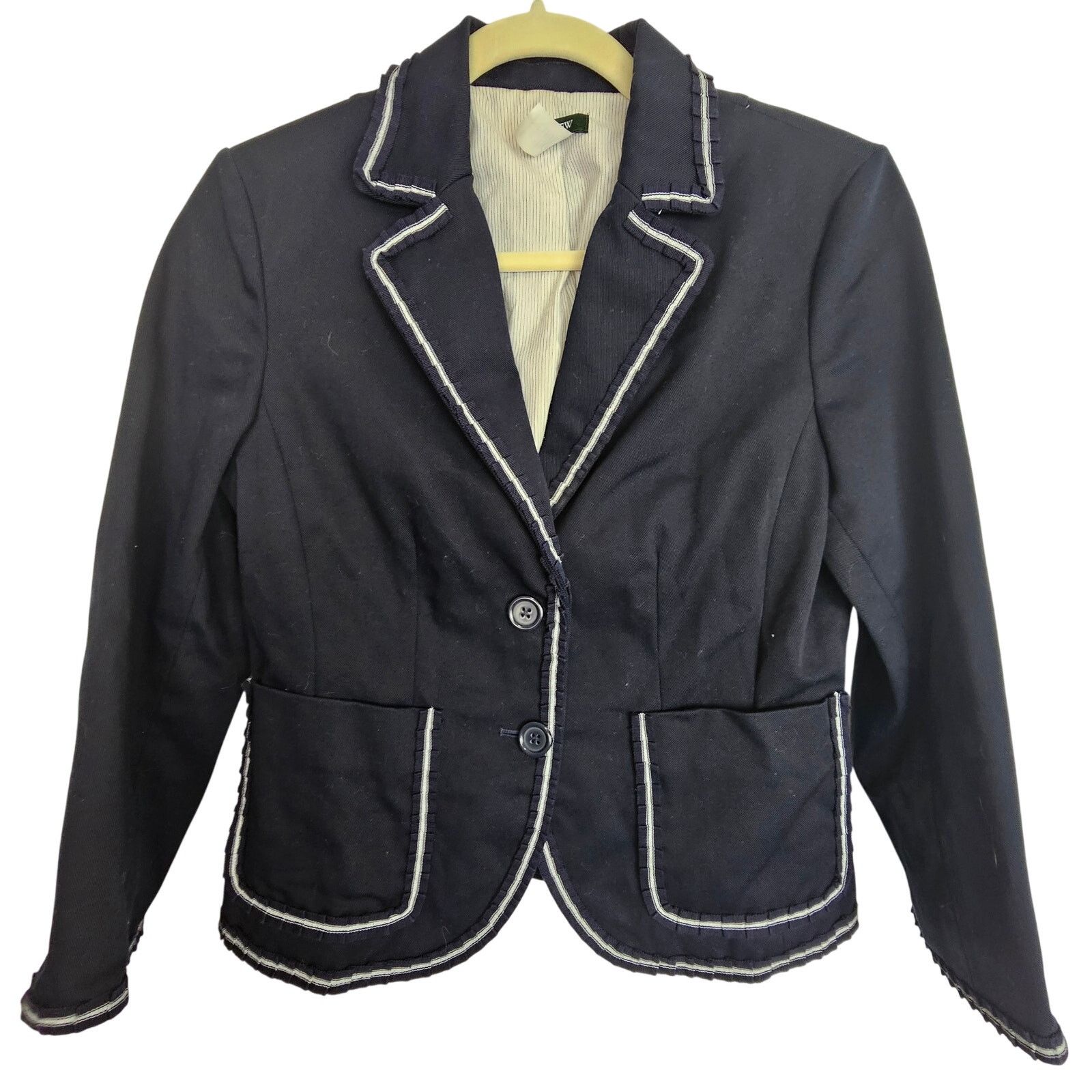 J.Crew J. Crew Ruffle Trim Two-Button Blazer 6 Career Corp Preppy Size M / US 6-8 / IT 42-44 - 1 Thumbnail