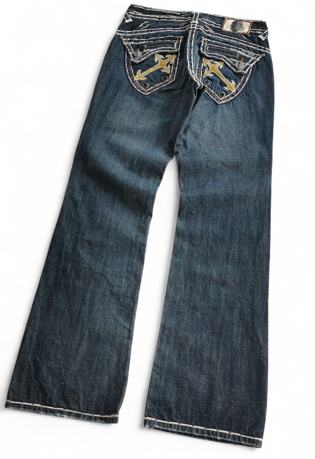 Other Flared Vintage Laguna Beach Big Stitch Denim Bootcut Jeans Size US 33 - 10 Thumbnail