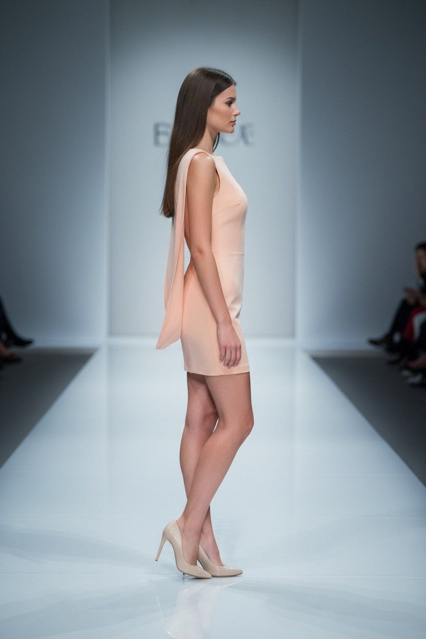 Alex Perry Alex Perry peach color Drape Back Midi Dress-NWT Size L / US 10 / IT 46 - 3 Thumbnail
