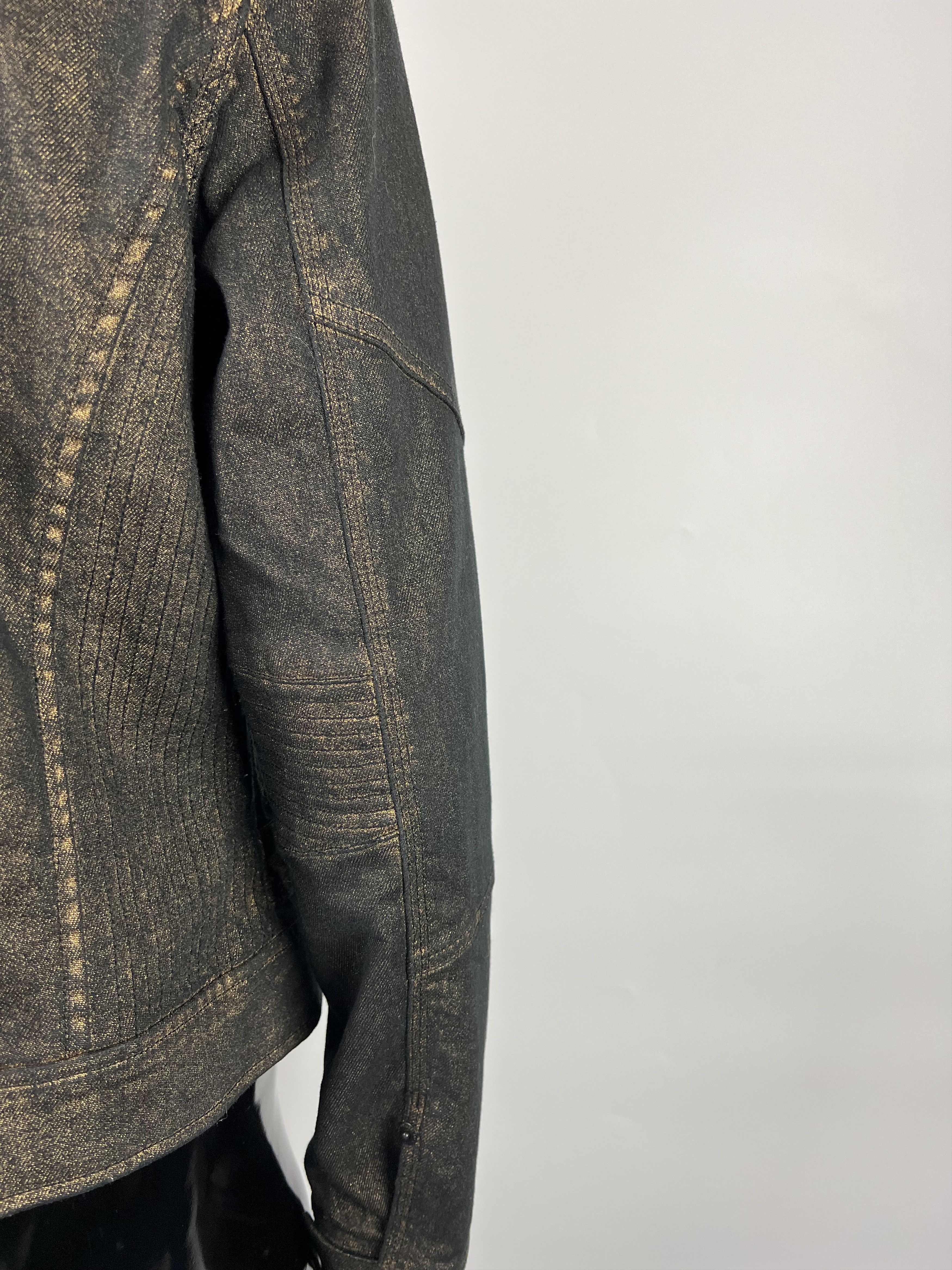 Ralph Lauren Ralph Lauren Women's Black Gold Denim Biker Jacket Size M Size M / US 6-8 / IT 42-44 - 5 Thumbnail