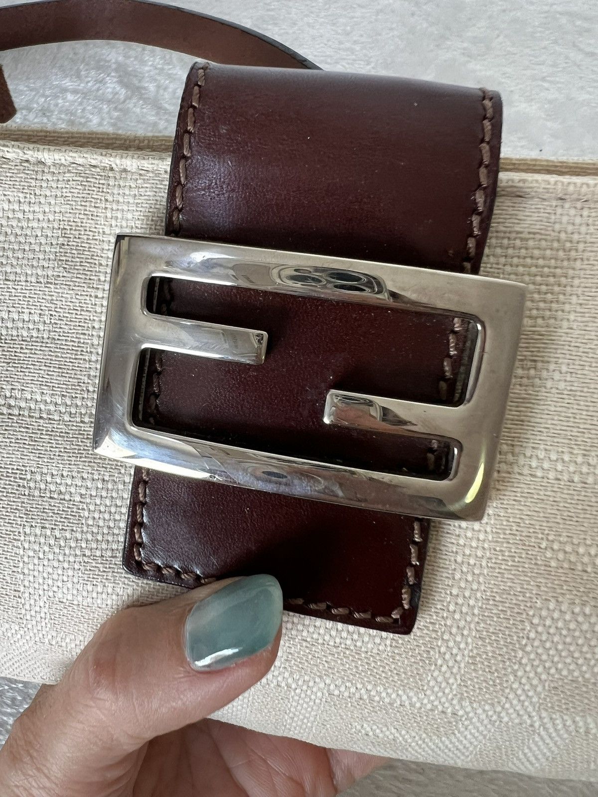 Fendi Fendi Mamma Baguette Ivory Zucca Canvas Size ONE SIZE - 18 Thumbnail