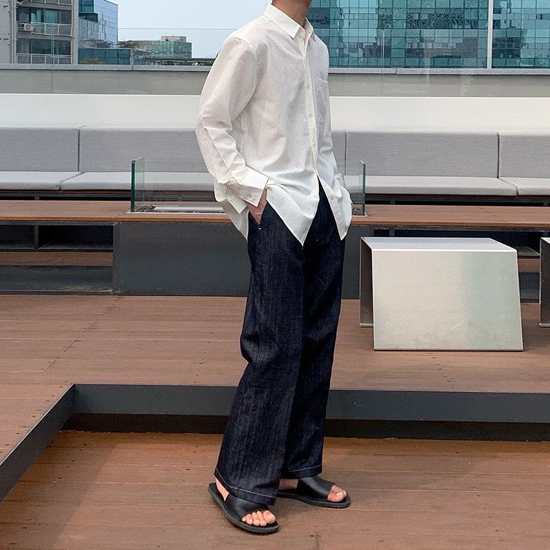 Japanese Brand × Jean Retro loose casual wide leg high street jeans Size US 32 / EU 48 - 1 Thumbnail