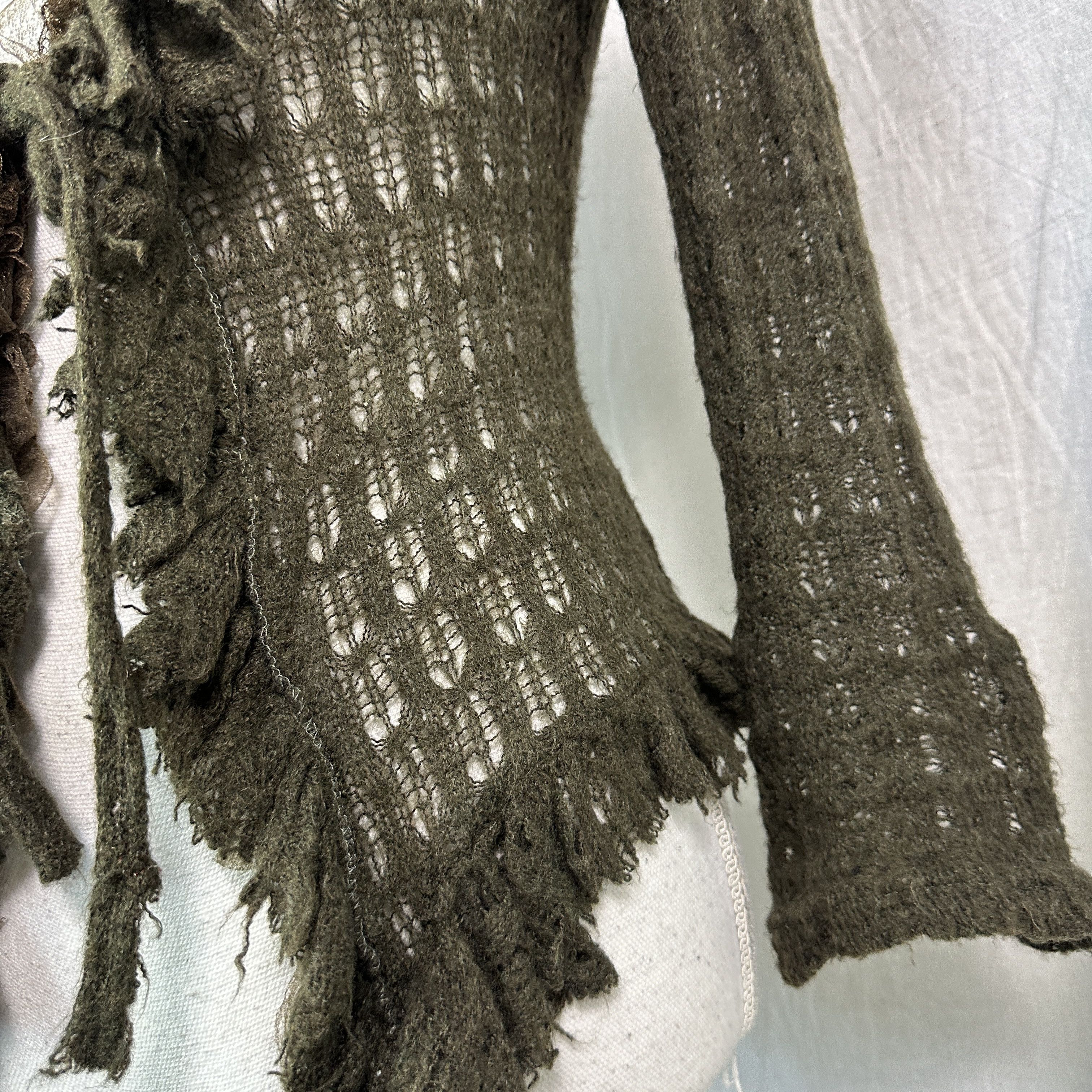 Vintage Vintage Avant Garde Mohair Crochet Cardigan Y2K Size M / US 6-8 / IT 42-44 - 4 Thumbnail