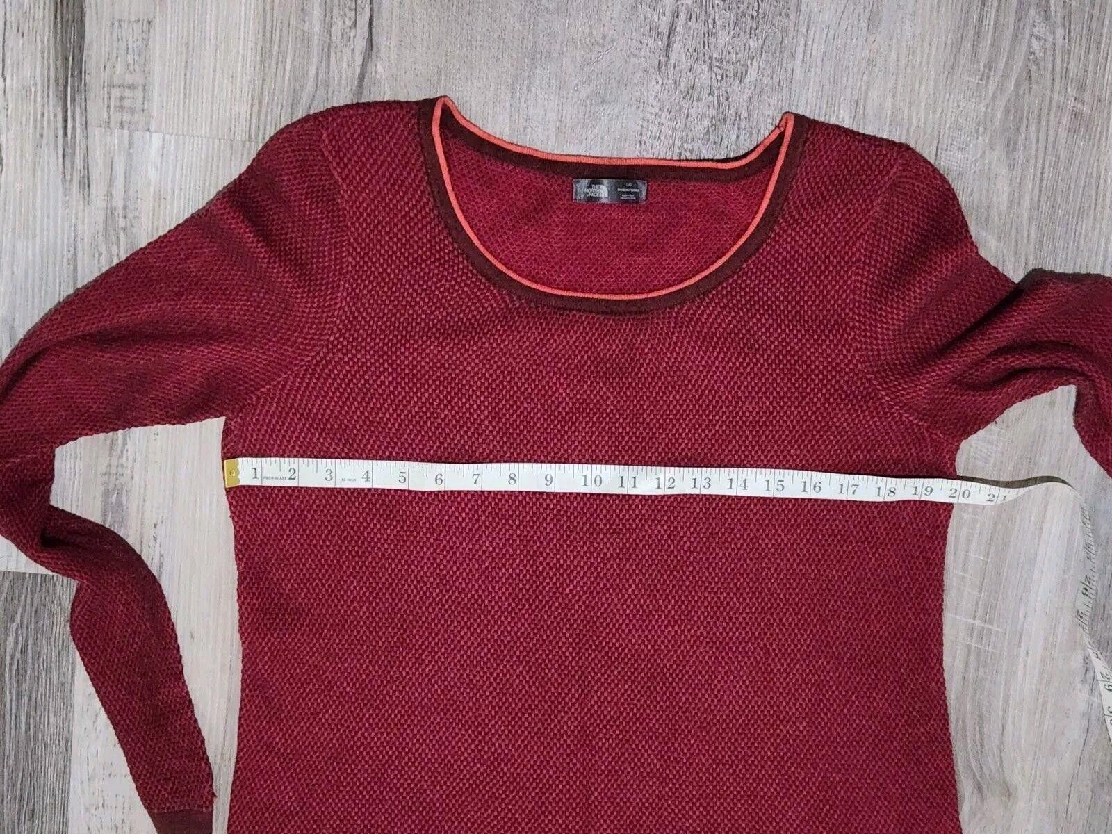 The North Face North Face Sweater Large Maroon Plum Wool Cashmere Blend Size L / US 10 / IT 46 - 3 Thumbnail