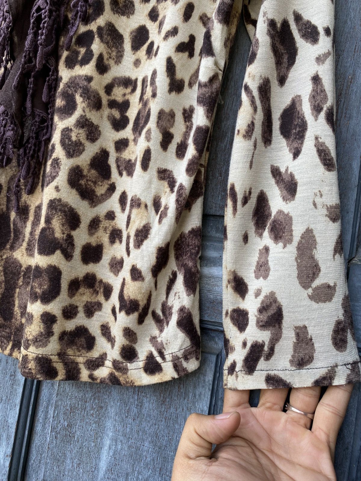 Vintage Vintage Boho Chic Ruffle Leopard Pussy Bow Blouse Japanese Size M / US 6-8 / IT 42-44 - 7 Thumbnail