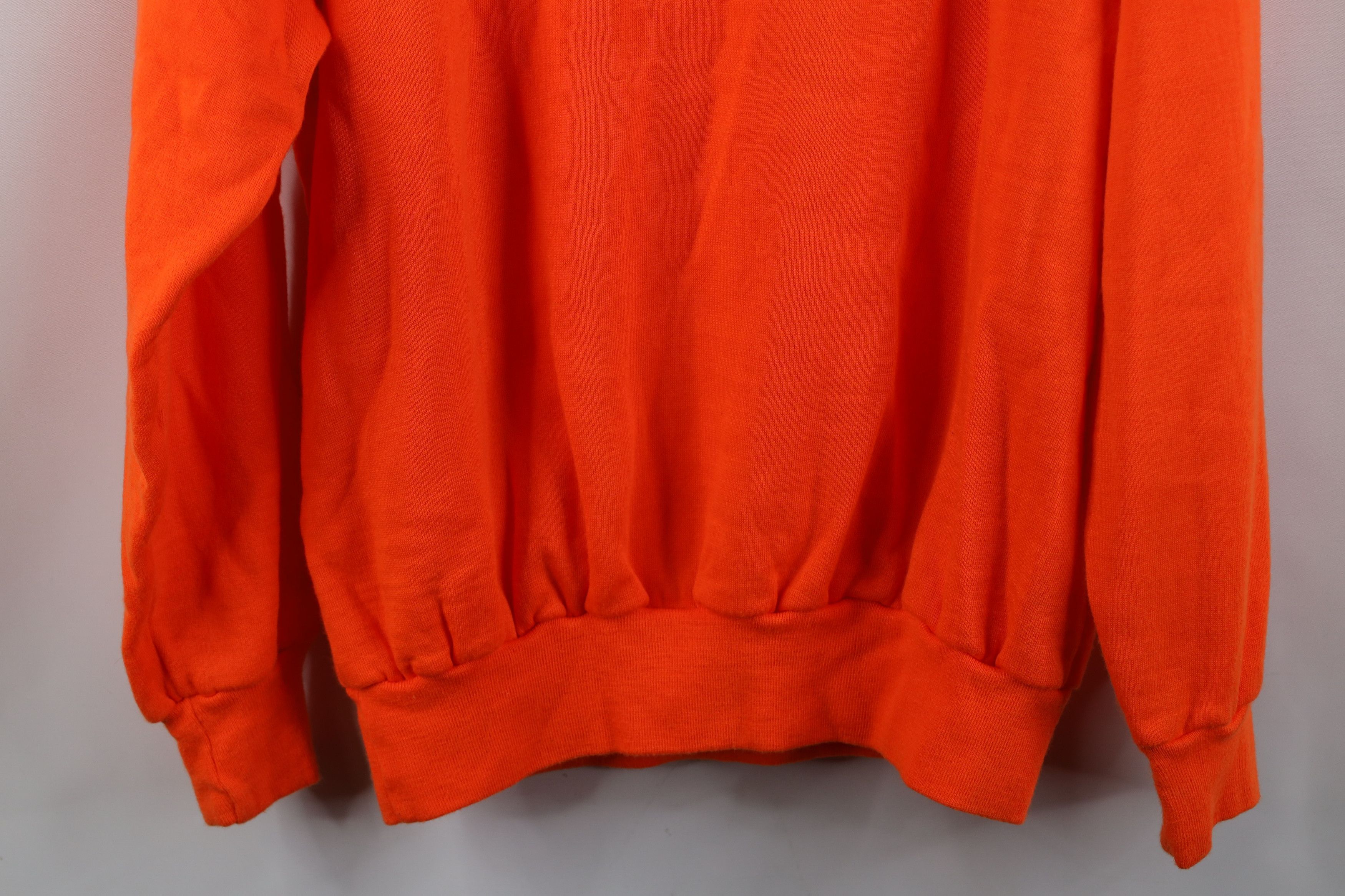 Vintage Vintage 80s 90s Streetwear Blank Sweatshirt Blaze Orange Size US L / EU 52-54 / 3 - 11 Thumbnail