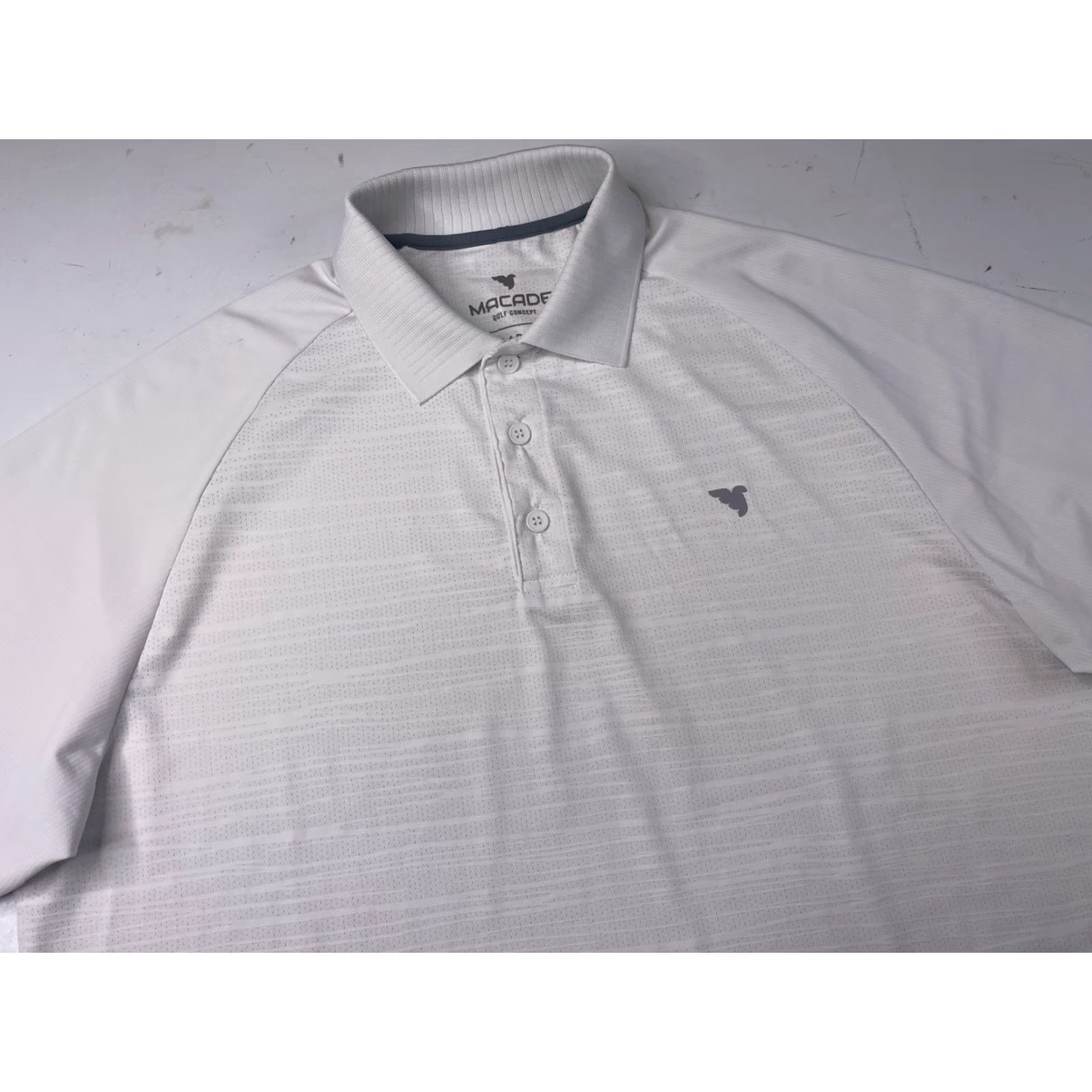 Vintage Macade Golf Concept Polo Shirt Men Size L White Textured Short Sleeve Collared Casual Golf Shirt Size US L / EU 52-54 / 3 - 2 Thumbnail