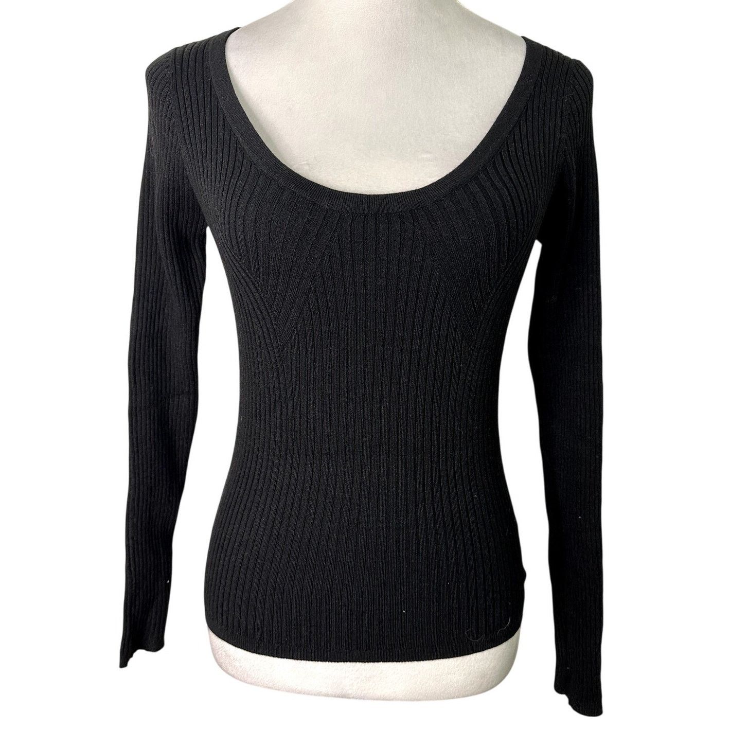 Asos ASOS Womens Black Scoop Neck Long Sleeve Knit Sweater 4 NWOT Size S / US 4 / IT 40 - 2 Thumbnail
