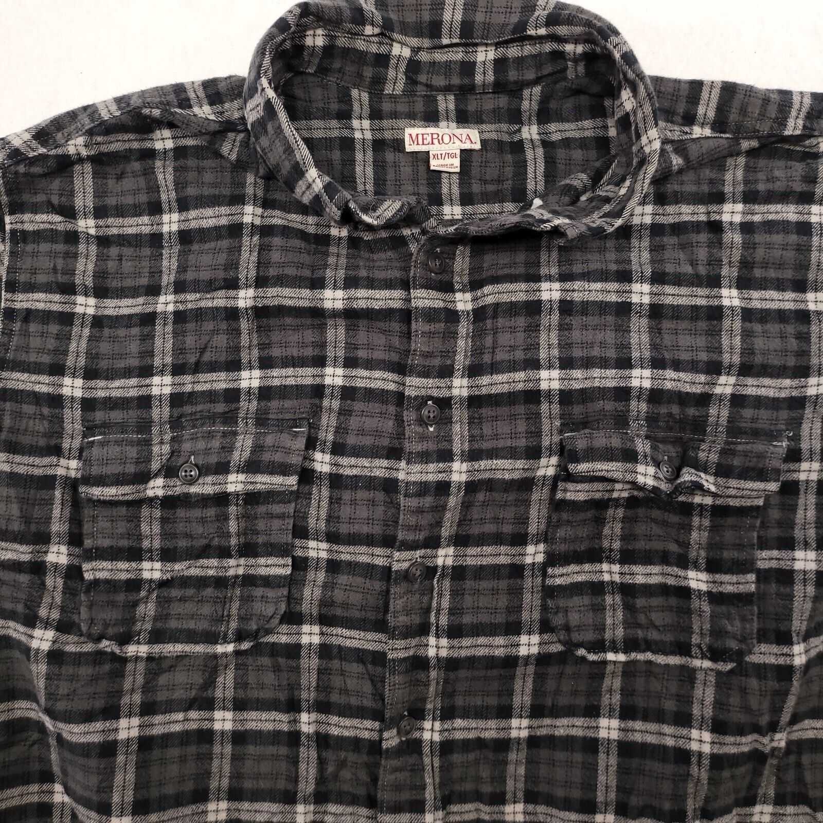 Merona Merona Madras Flannel Shirt Mens Size Extra Large Tall XLT Size US XL / EU 56 / 4 - 1 Thumbnail
