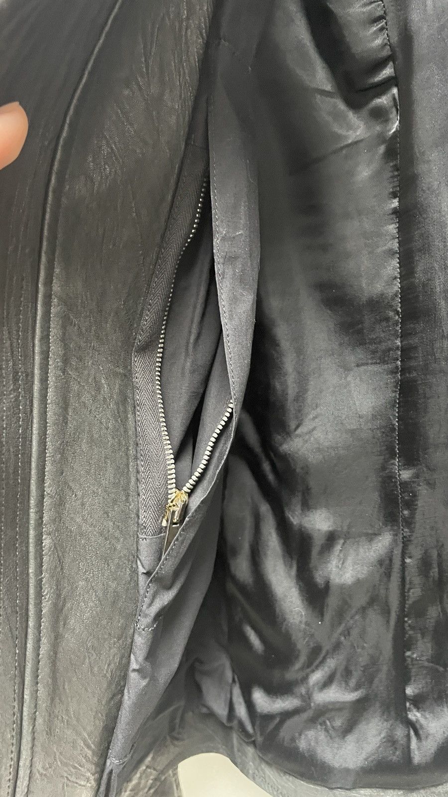 Rick Owens 13f/w Limited leather jacket *mint Hidden hood on neck Size US L / EU 52-54 / 3 - 11 Thumbnail