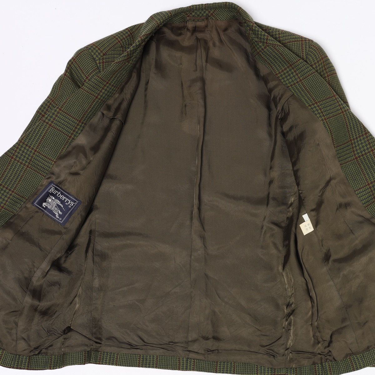 Burberry Burberrys Vintage Wool Green Tweed Blazer Jacket Plaid Size M / US 6-8 / IT 42-44 - 6 Thumbnail