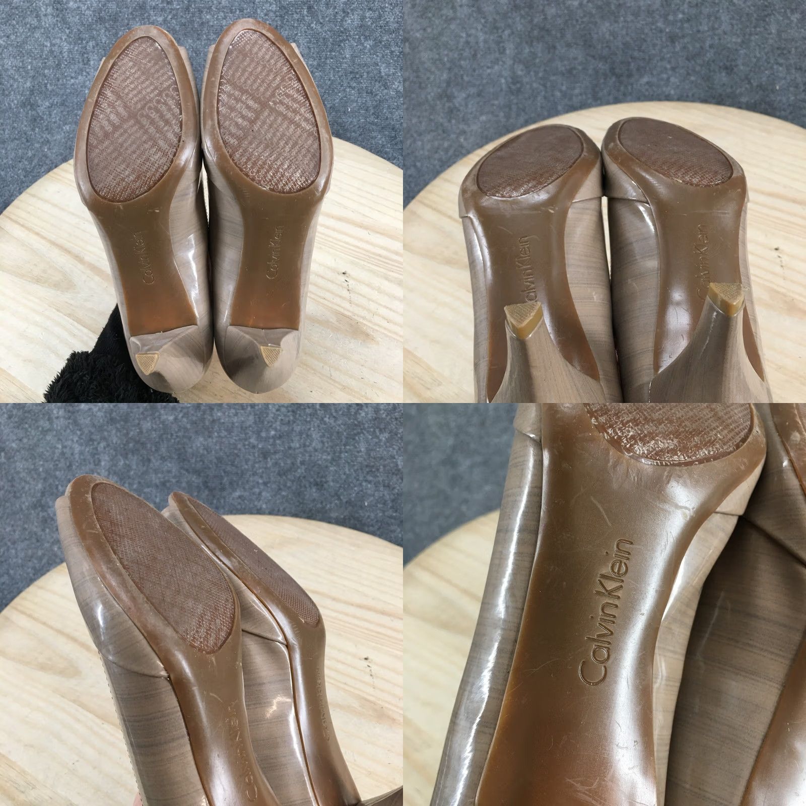 Calvin Klein Calvin Klein Heels Womens 9.5 M Parisa Peep Toe Kitten Pumps Brown Faux Leather Pump Womens 9.5 Brown Kitten Parisa Calvin Klein Shoes Size US 10 / IT 40 - 9 Thumbnail