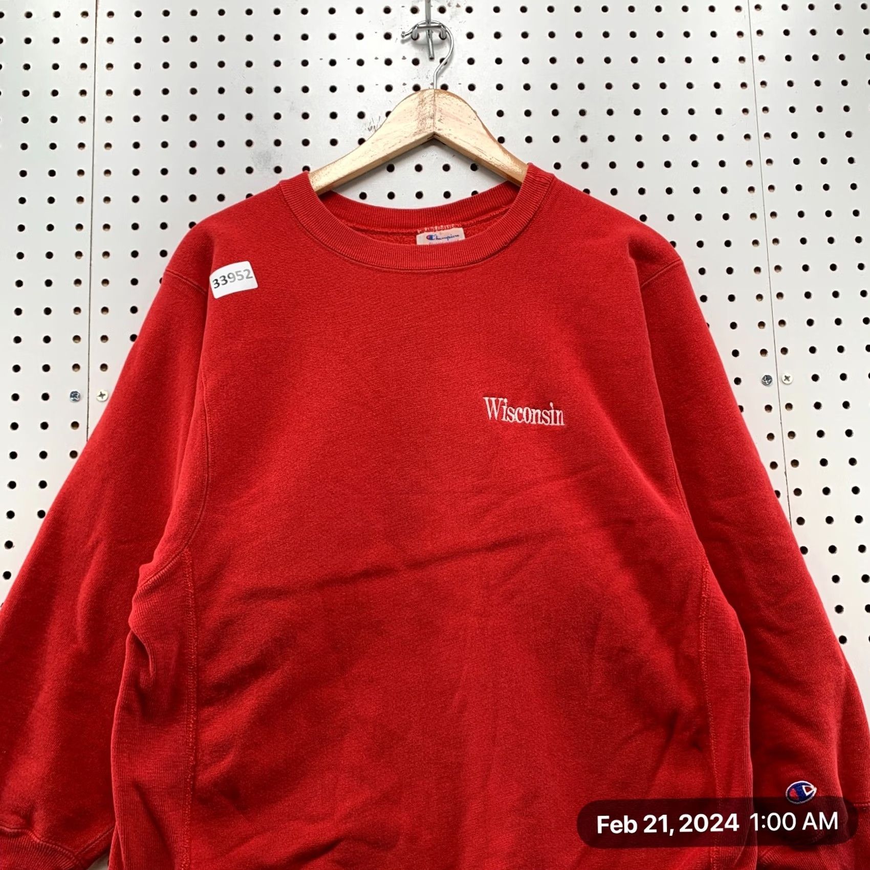 Champion VINTAGE Champion Reverse Weave Sweatshirt Wisconsin Badgers Red L Mens 80s Size US L / EU 52-54 / 3 - 7 Thumbnail
