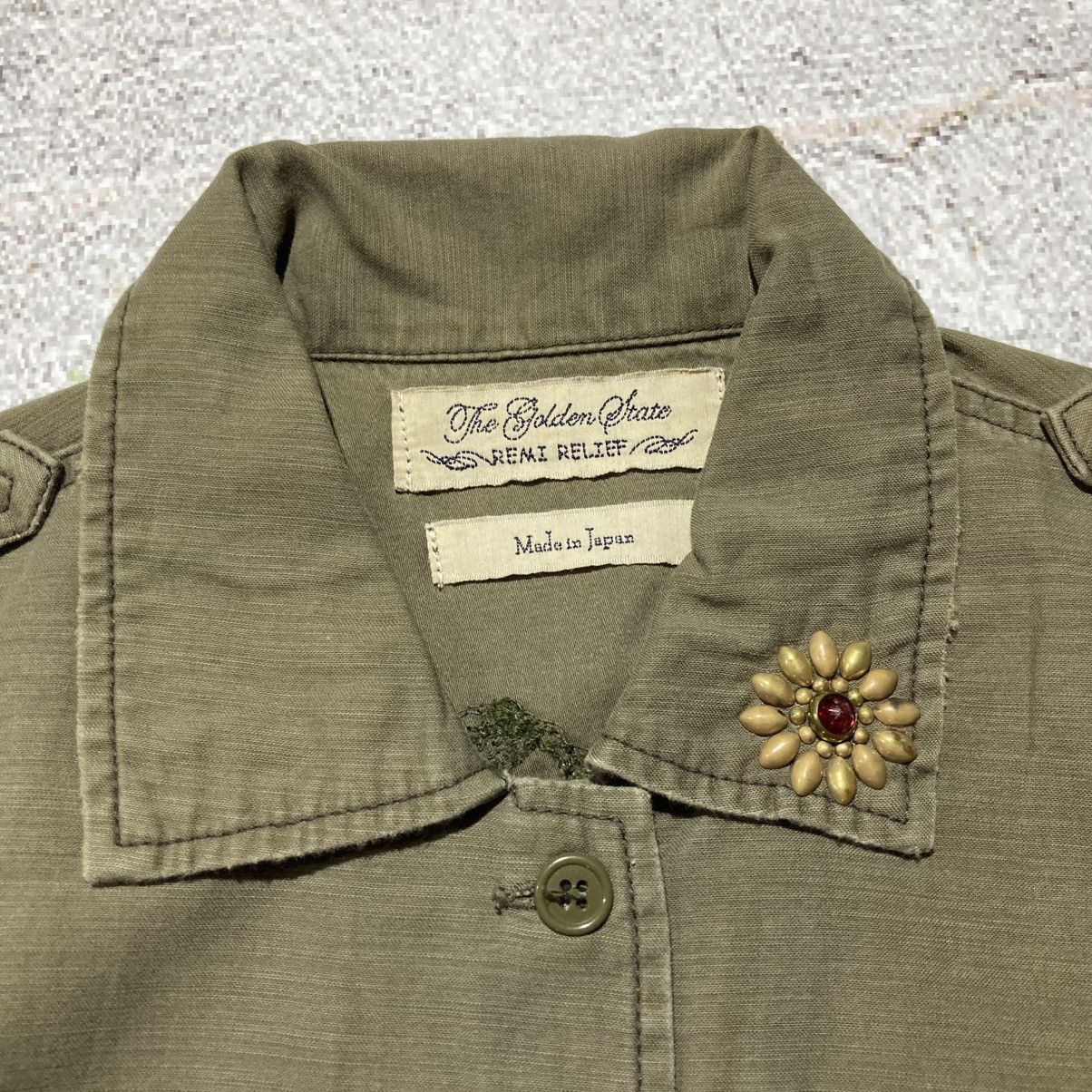Japanese Brand 🇯🇵 Remi Relief Japan Workshirt Double Pocket Military Green Size US XS / EU 42 / 0 - 12 Thumbnail