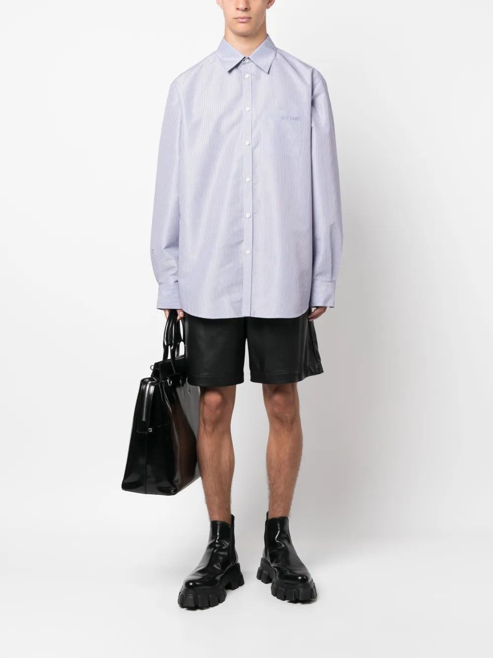 Valentino o1y0525 Logo Solid Color Shirt in Sky Blue Size US S / EU 44-46 / 1 - 5 Thumbnail