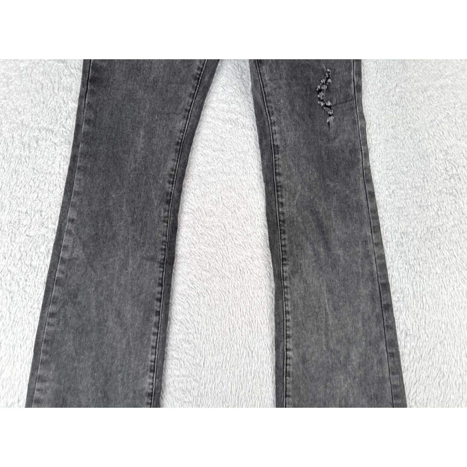 Shein Shein Jeans Women 2 Black Denim Flared Bootcut Distressed Cotton Blend 24x32 Size 26" / US 2 / IT 38 - 3 Thumbnail