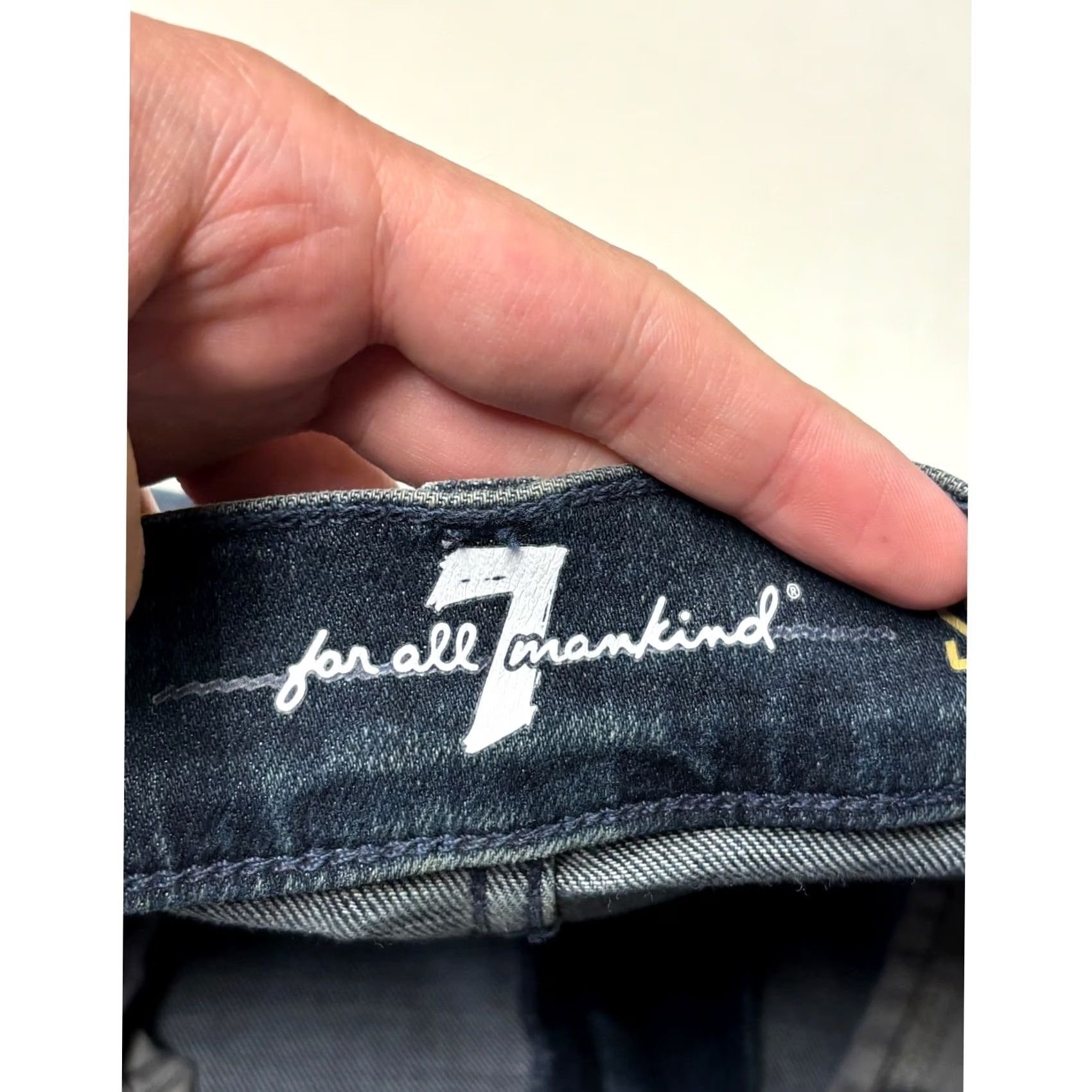 7 For All Mankind 7 For All Mankind Jeans Slimmy Slim Straight Dark Wash 30x32 Mens Blue Denim Cotton Blend 5-Pocket Stretch Size US 30 / EU 46 - 5 Thumbnail