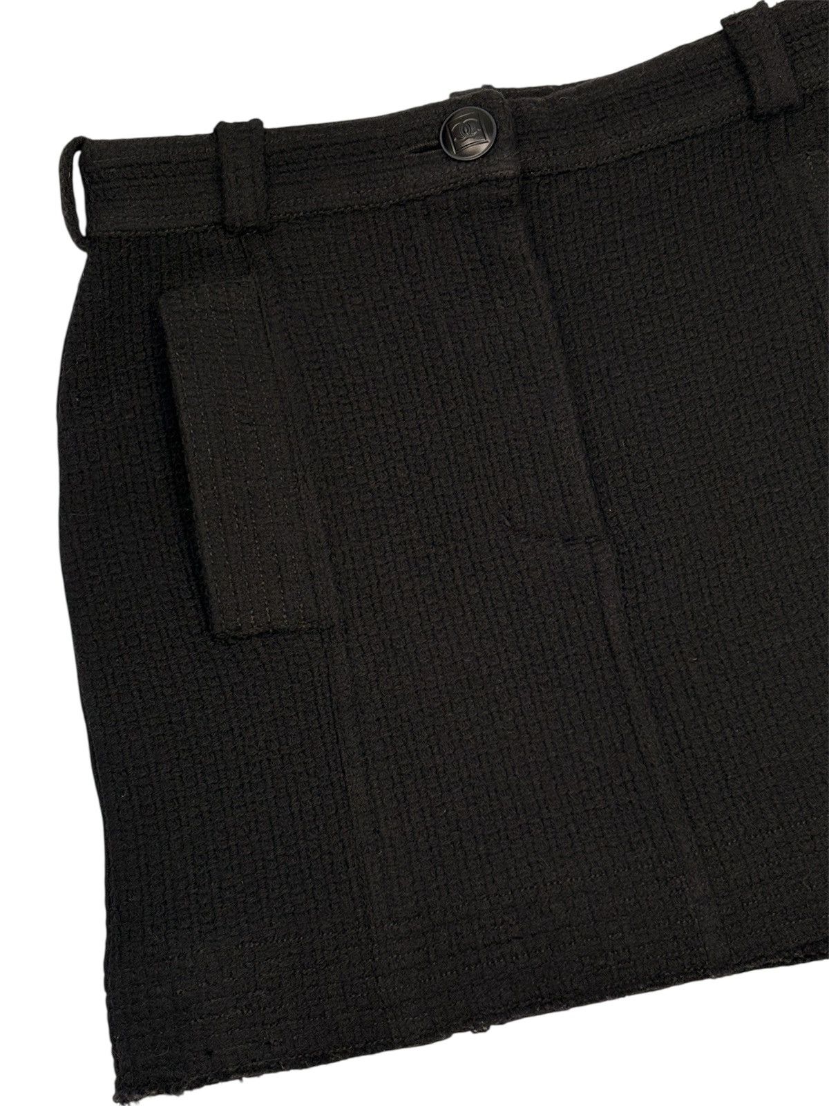 Chanel CHANEL SPORTS LINE 2008 BLACK WOOL TWEED MINI SKIRT 34 XS Size 25" / US 0 / IT 36 - 9 Thumbnail