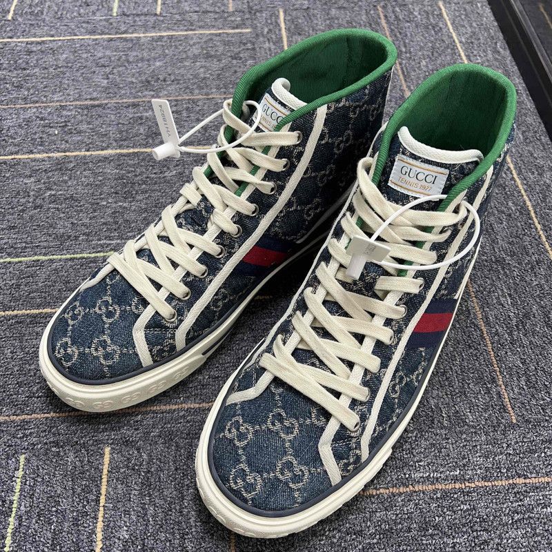 Gucci Gucci Tennis 1977 Denim High-Top Sneakers 0079 Size US 9 / EU 42 - 1 Thumbnail