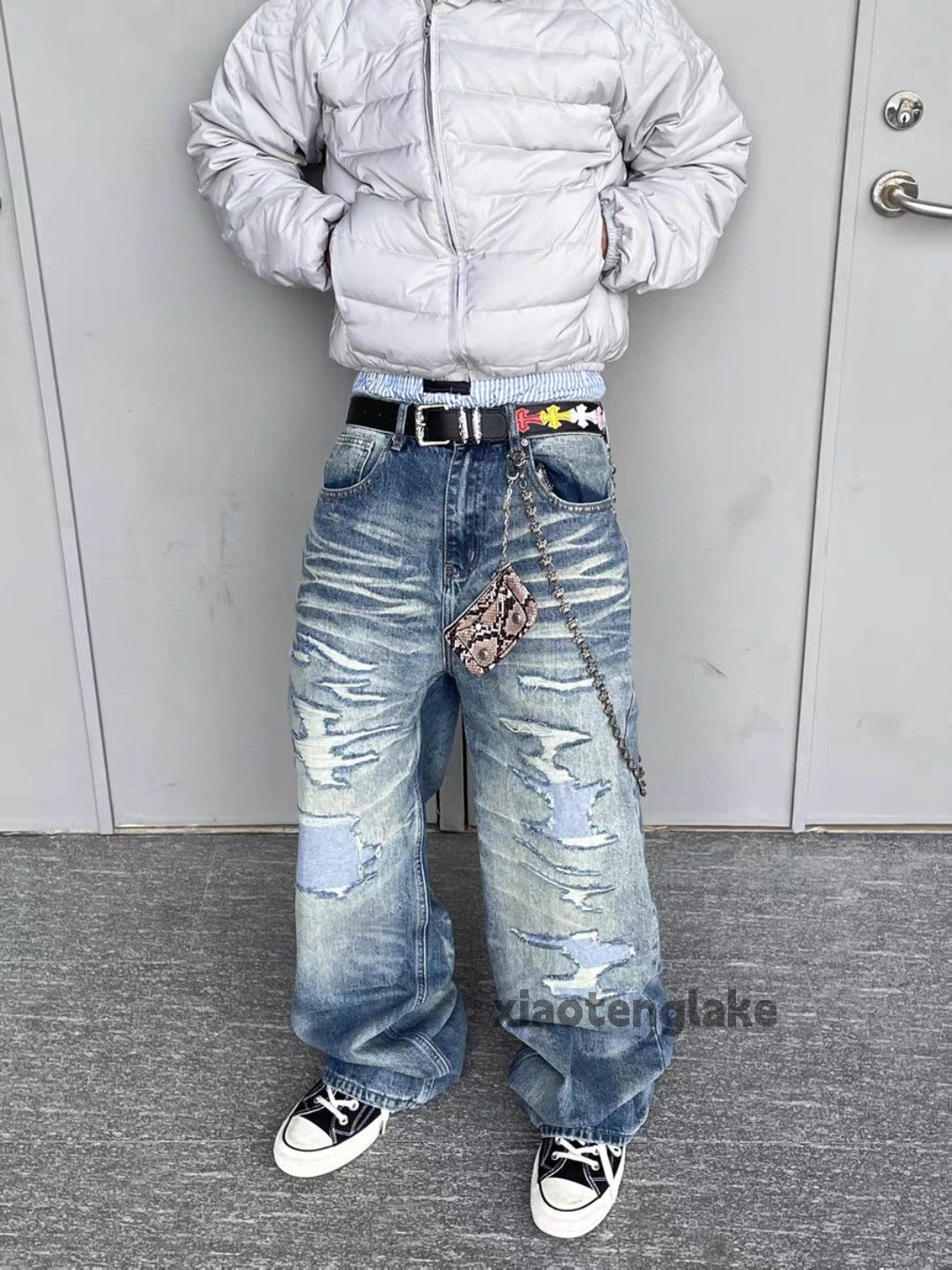 Jean zx utility skate hiphop loose baggy ripped hiphop jeans Size US 34 / EU 50 - 2 Thumbnail