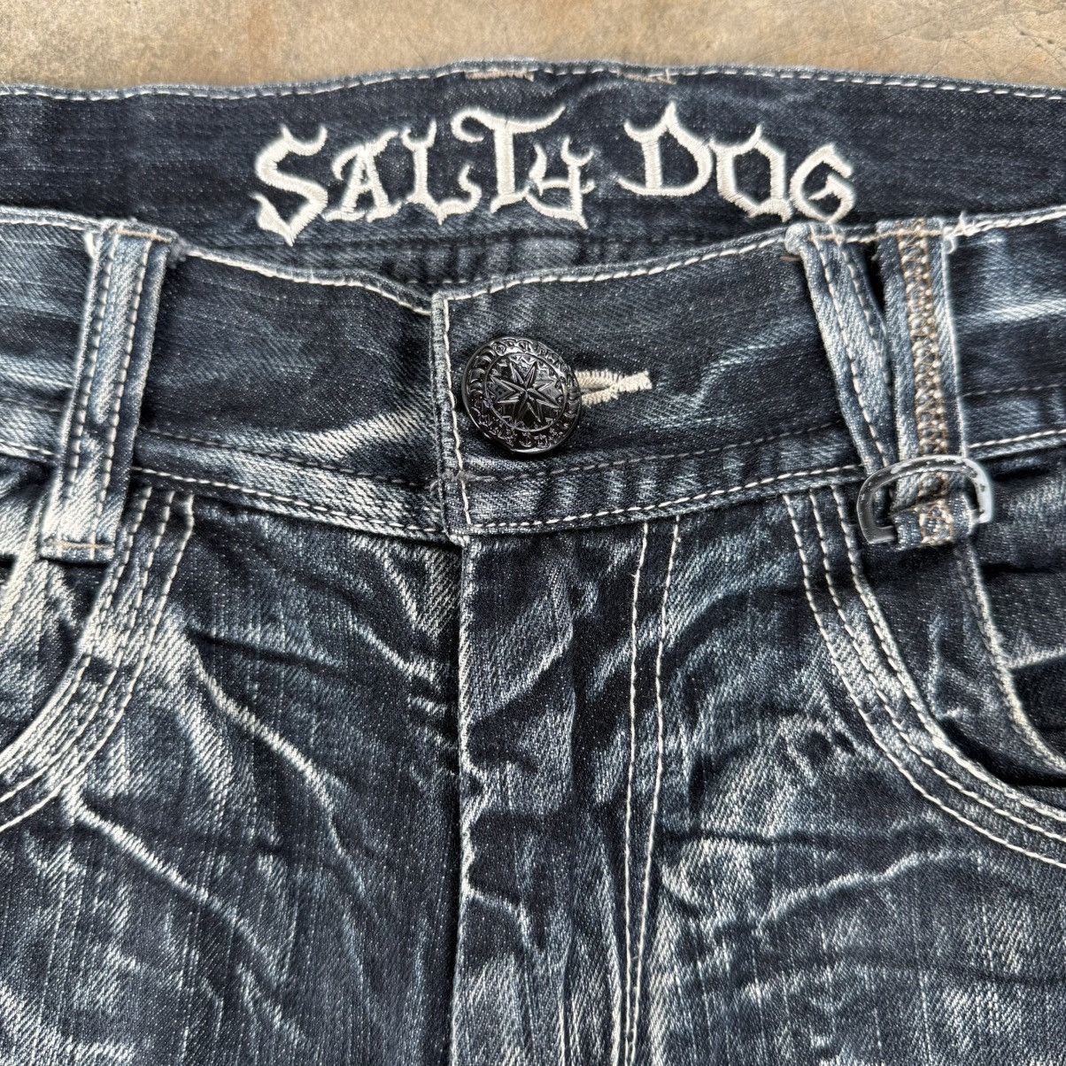Japanese Brand VINTAGE SALTY DOG FLARE DENIM JEAN PANTS Size US 35 - 5 Thumbnail