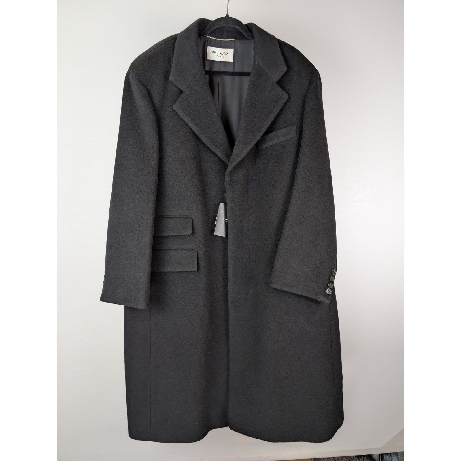 Saint Laurent Paris o1rshd1 Manteau Oversize Brosse oversized brush coat Black Size US S / EU 44-46 / 1 - 1 Thumbnail