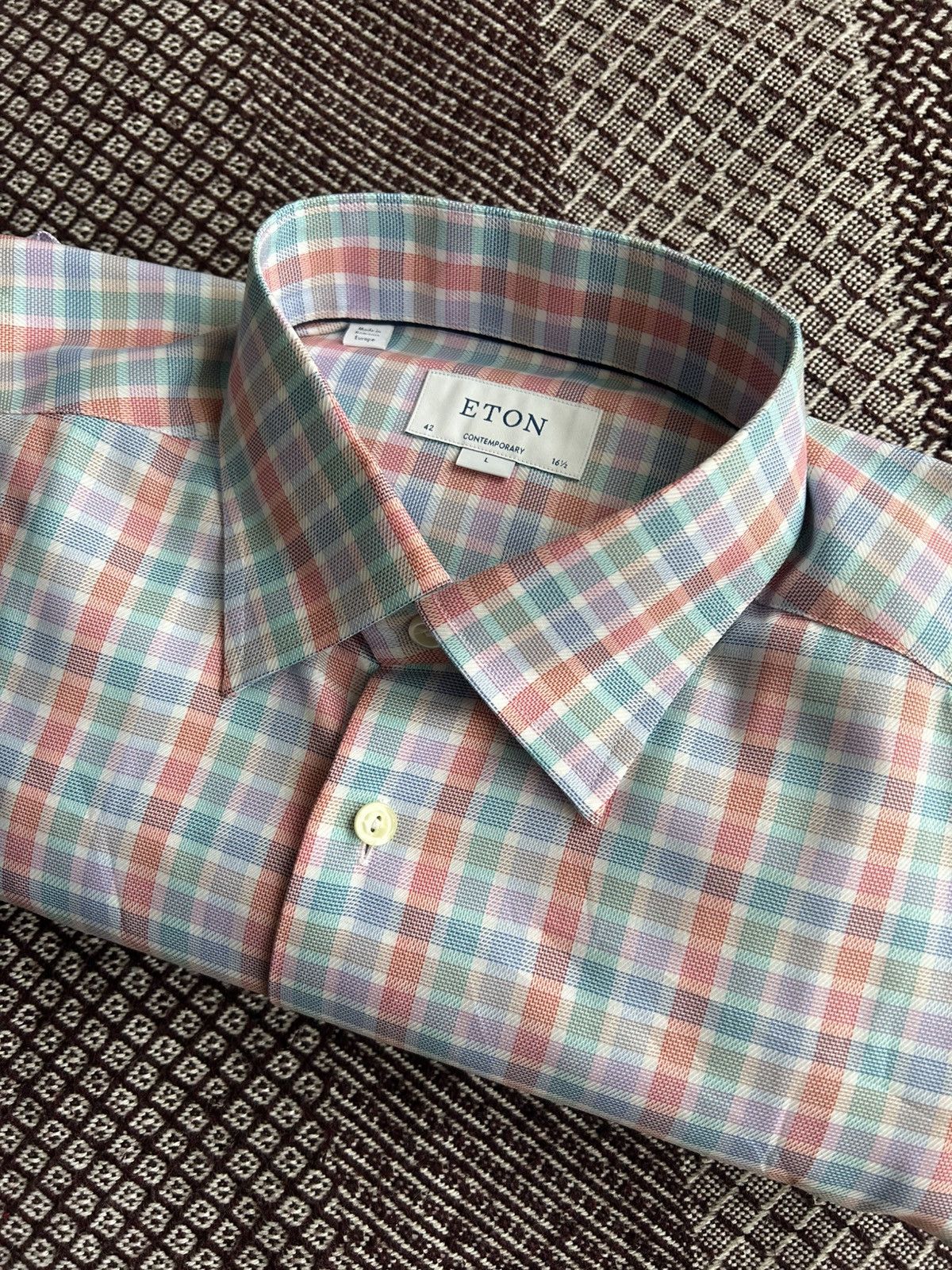 Eton Eton Contemporary Luxury Shirt Solid Style Classic Size L Size US L / EU 52-54 / 3 - 13 Thumbnail