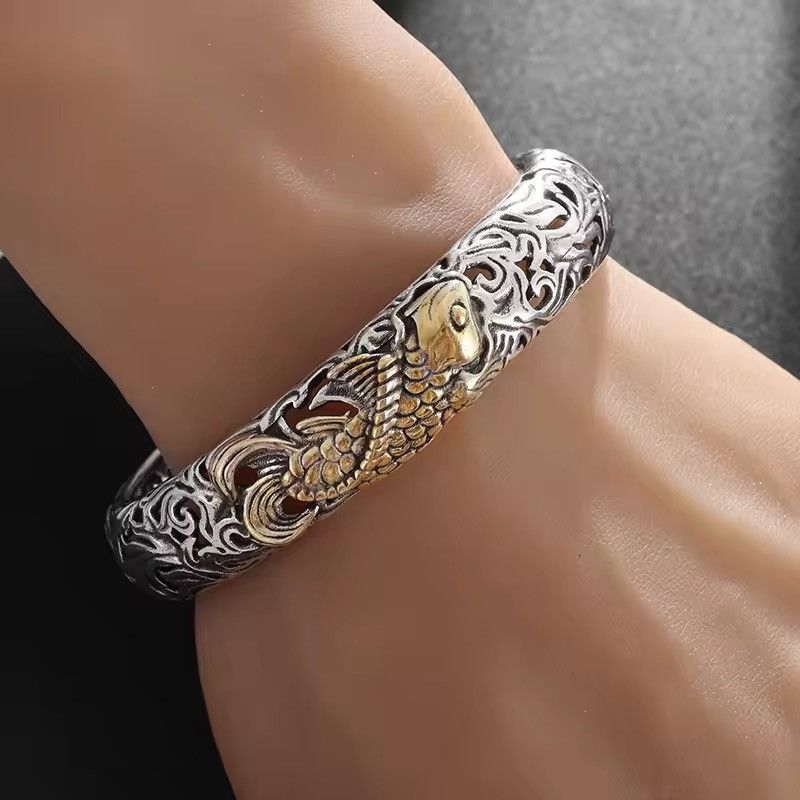 Jewelry × Vintage Retro Vintage Style Koi Fish Bracelet Size ONE SIZE - 5 Thumbnail