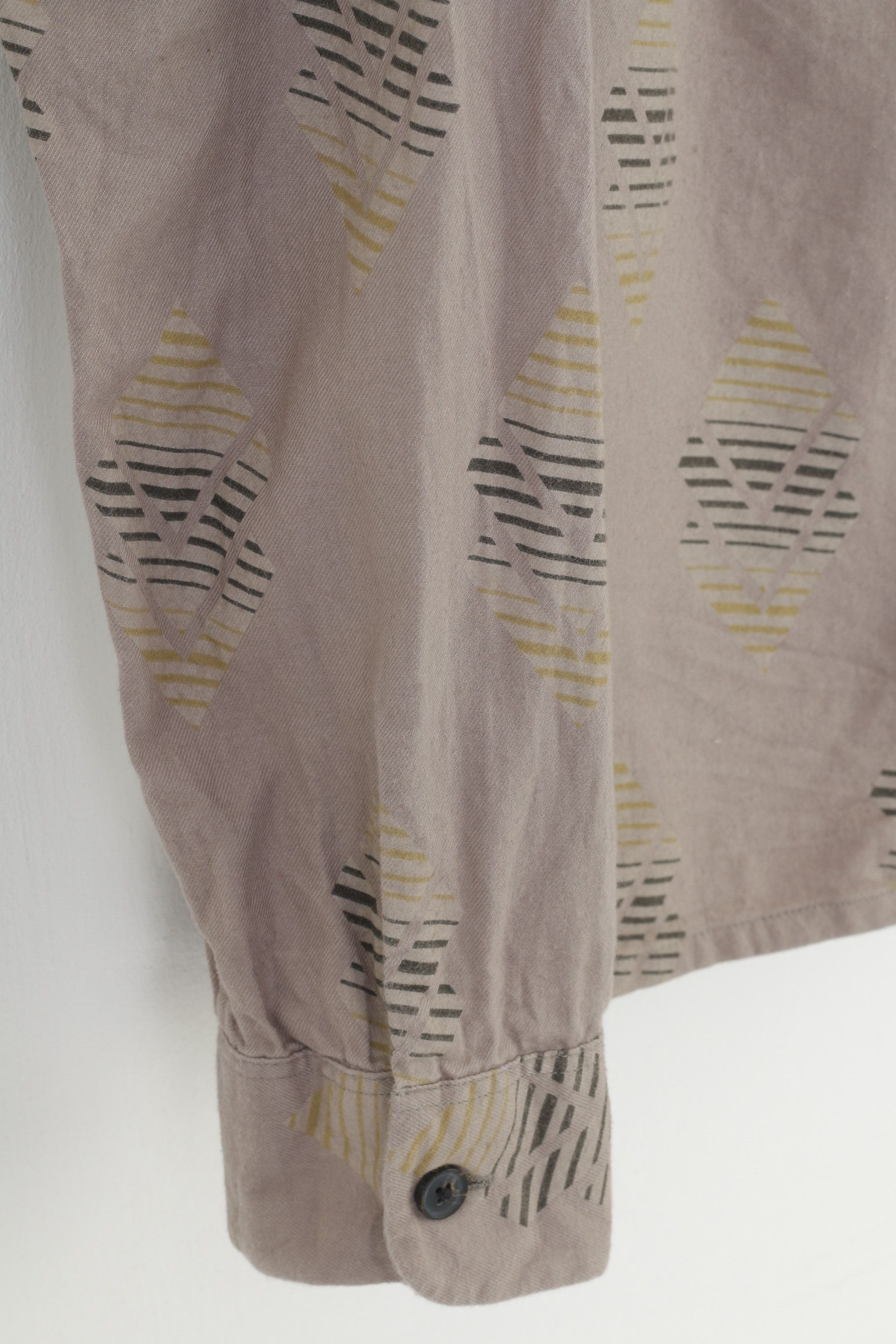 Allsaints × Vintage Allsaints Men S Casual Shirt Brown Abstract 10674 Size US S / EU 44-46 / 1 - 3 Thumbnail