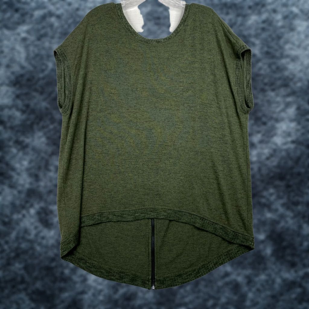 Vintage Matty M Shirt Womens L Green Short Cap Sleeve Pullover Back Tunic Top Size L / US 10 / IT 46 - 1 Thumbnail