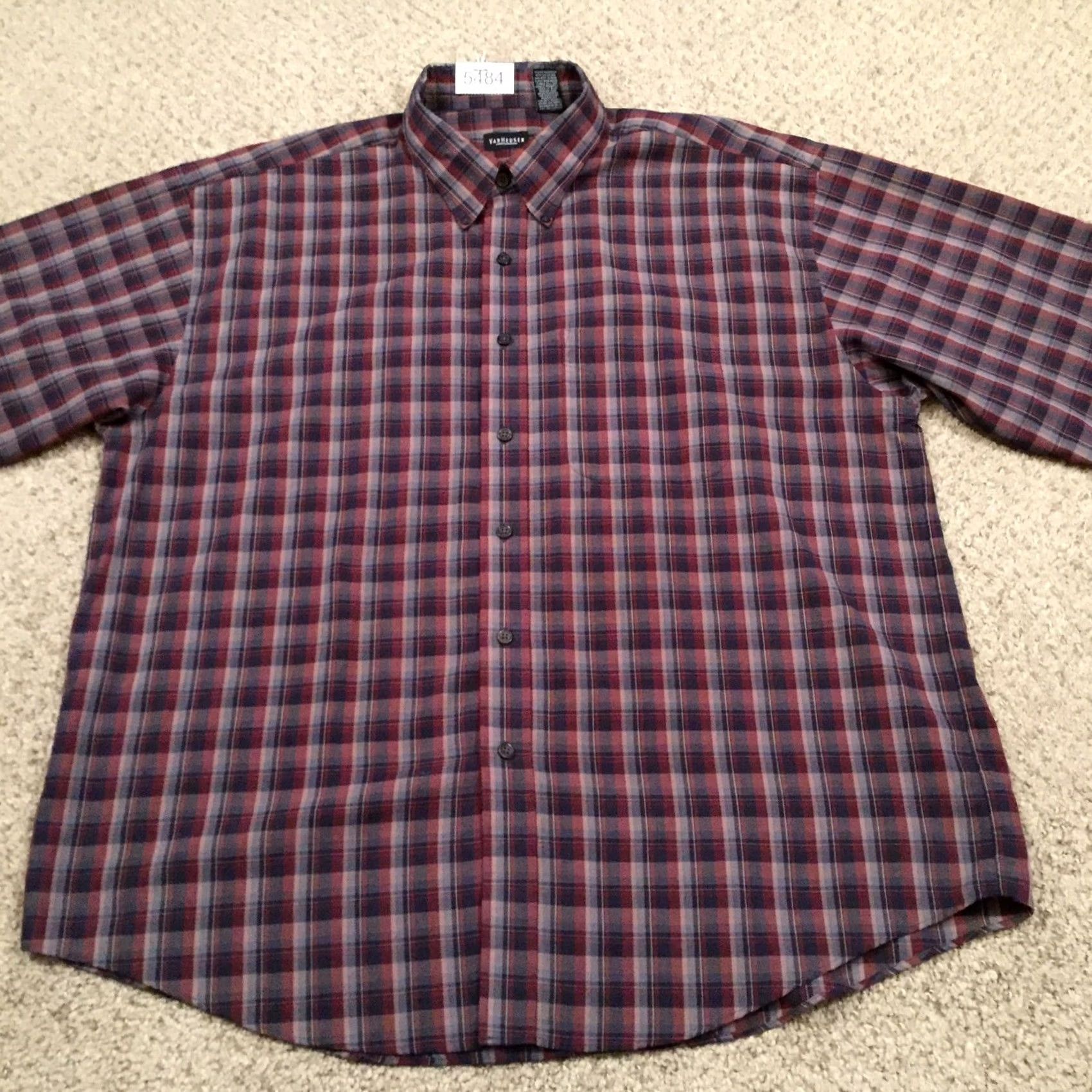 Van Heusen Van Heusen Shirt Mens XL Red Plaid Long Sleeve Button-Up Size US XL / EU 56 / 4 - 5 Thumbnail