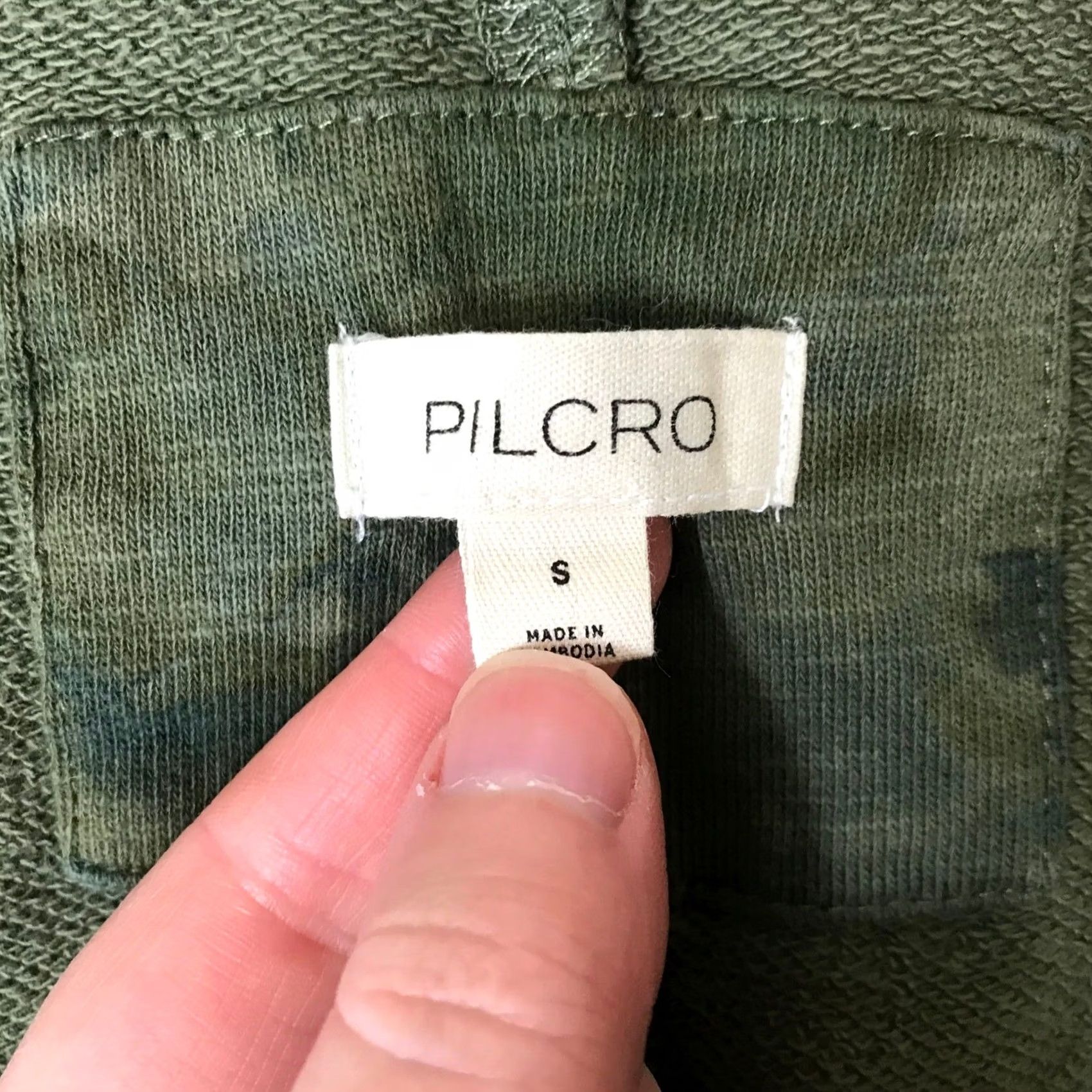 Vintage Pilcro and the Letterpress Camouflage Sweatshirt Green V-Neck Pullover Womens Small Size S / US 4 / IT 40 - 7 Thumbnail
