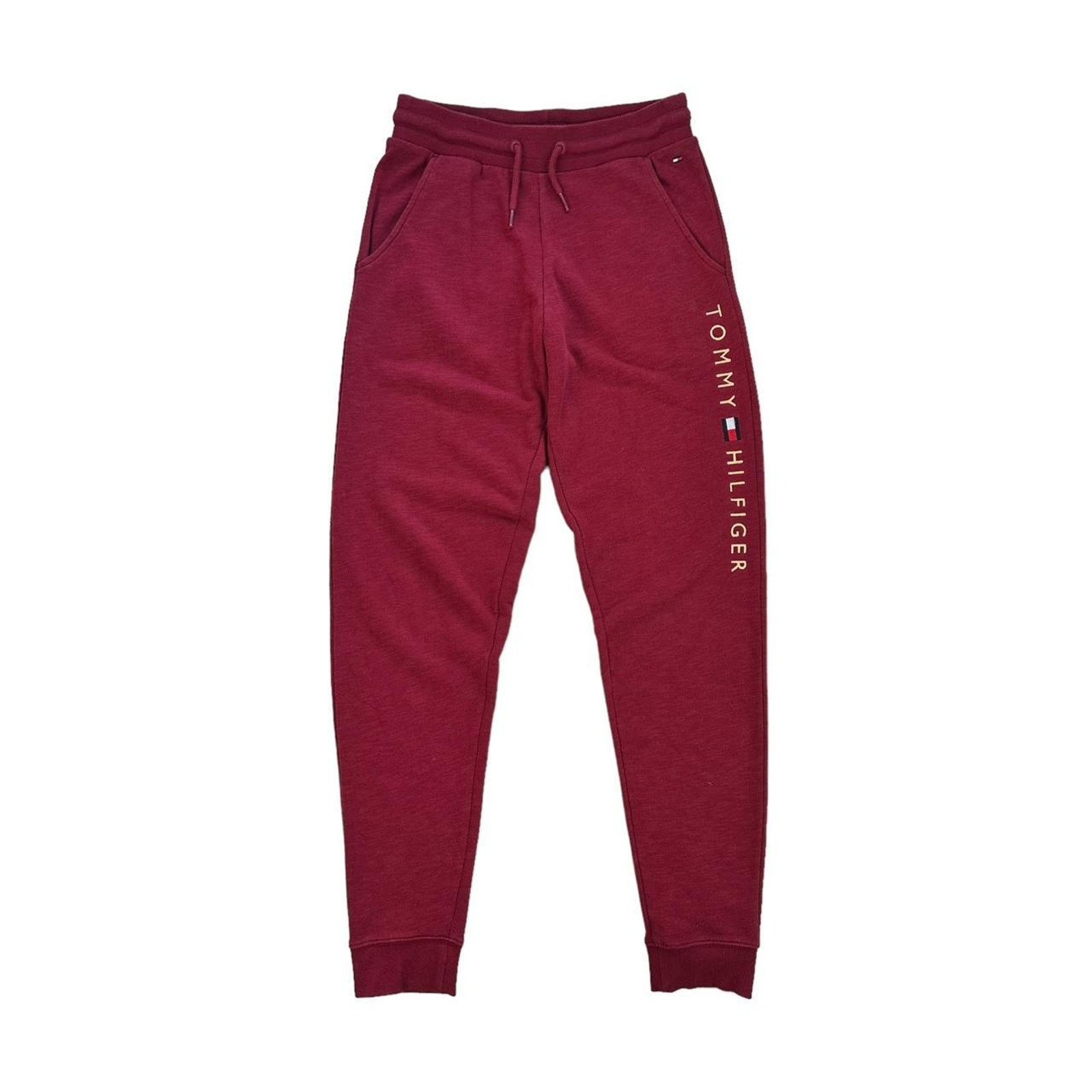 Streetwear Tommy Hilfiger Tommy Hilfiger Red Slim Fit Spellout Embroidered Joggers Grailed