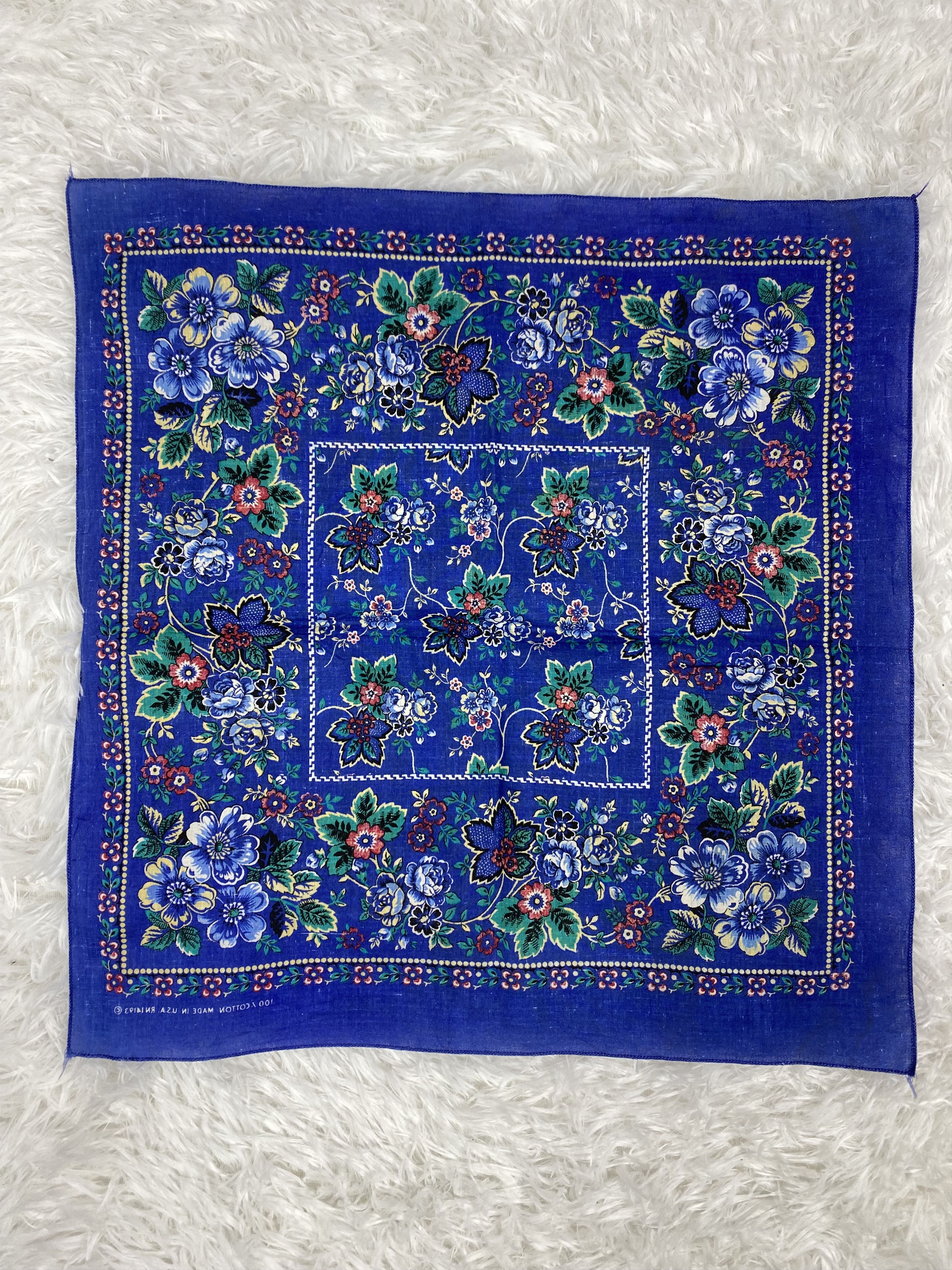 Cowboy Equipment Vintage Bandana Made in Usa Handkerchief Neckerchief PH0336 Size ONE SIZE - 4 Thumbnail