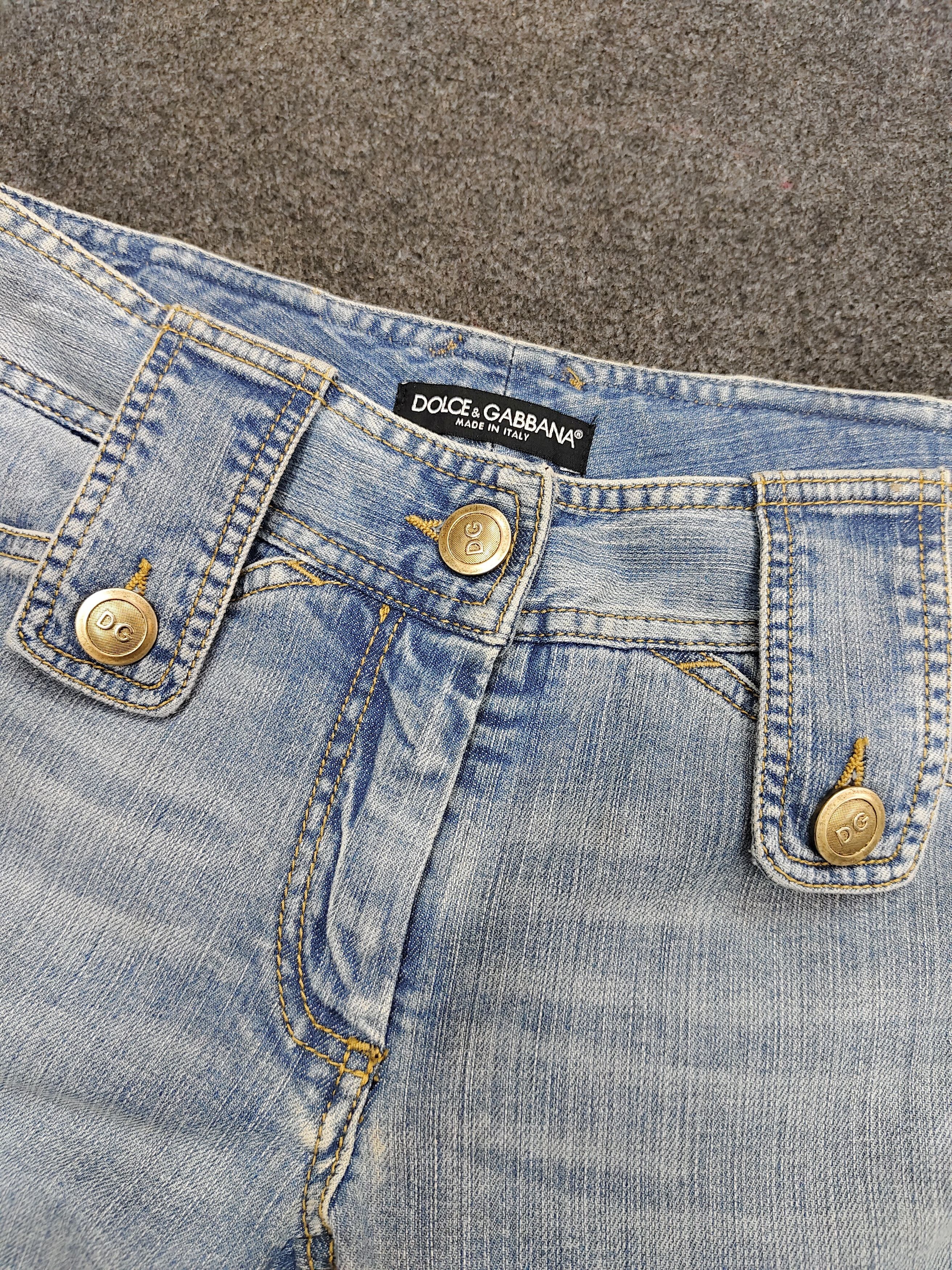 Dolce & Gabbana 00s Dolce Gabbana - Side Stripe Y2K Low Rise Slim Jeans Size 28" / US 6 / IT 42 - 3 Thumbnail