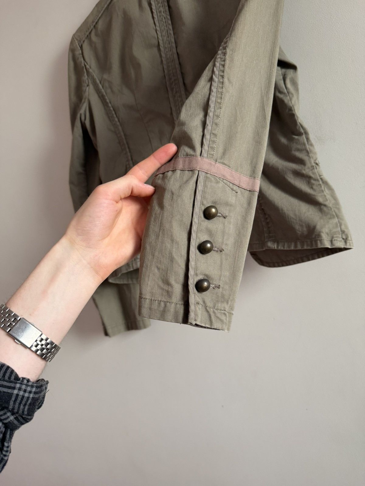 Vintage Fitted Utility Jacket Khaki Size S / US 4 / IT 40 - 8 Thumbnail