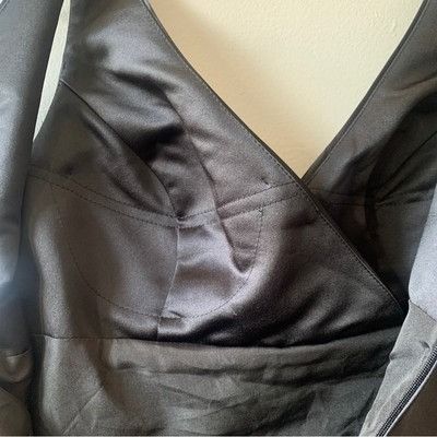 Other Bill Levkoff MIDI Black Coctail Sleeveless Satin Dress Size Size L / US 10 / IT 46 - 7 Thumbnail