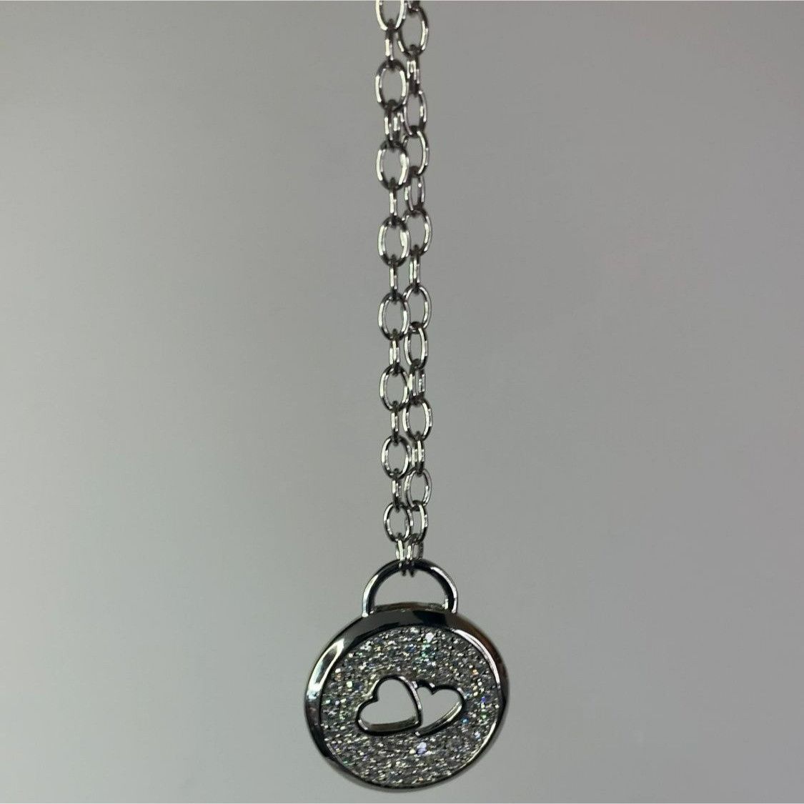 Designer Hearts and Cubic Zirconia Pendant on 16" Choker Chain Size ONE SIZE - 6 Thumbnail