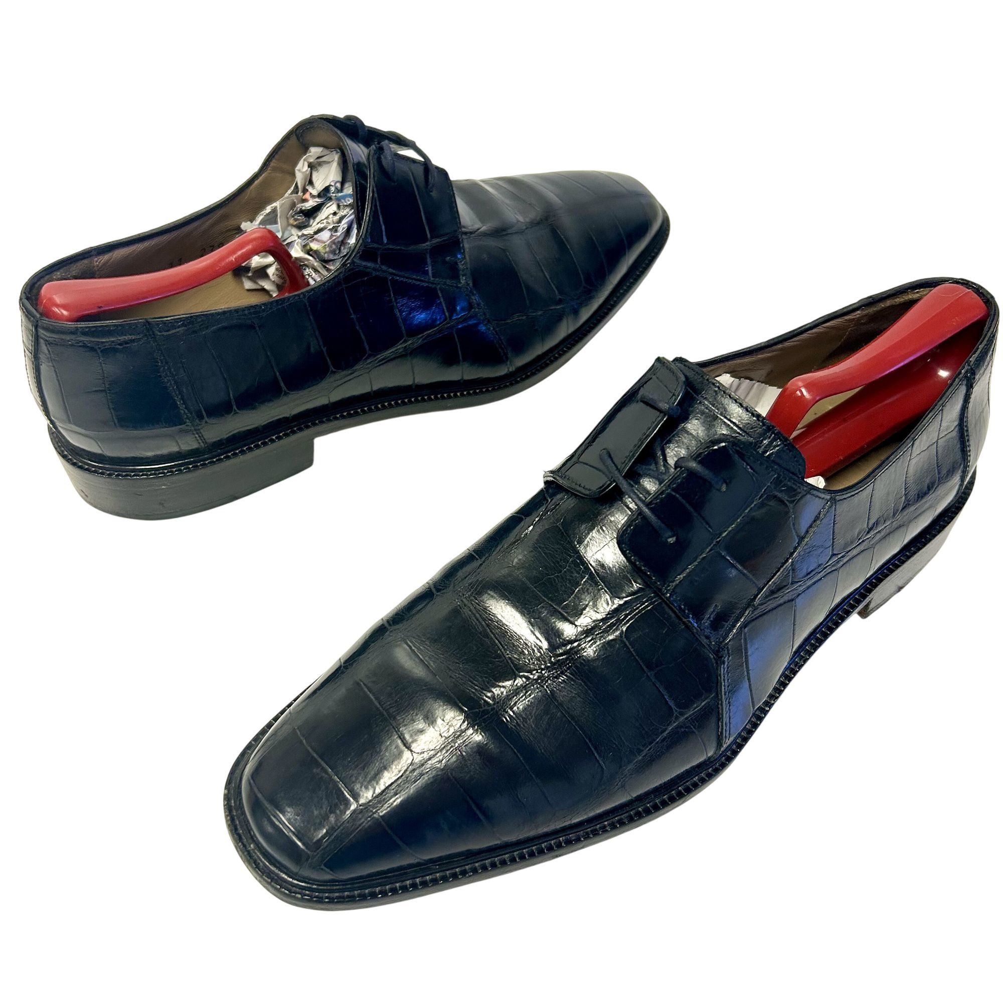 Designer Luxor Italy Men's Genuine ALLIGATOR Skin DRESS Shoe Plain To Size US 11 / EU 44 - 1 Thumbnail