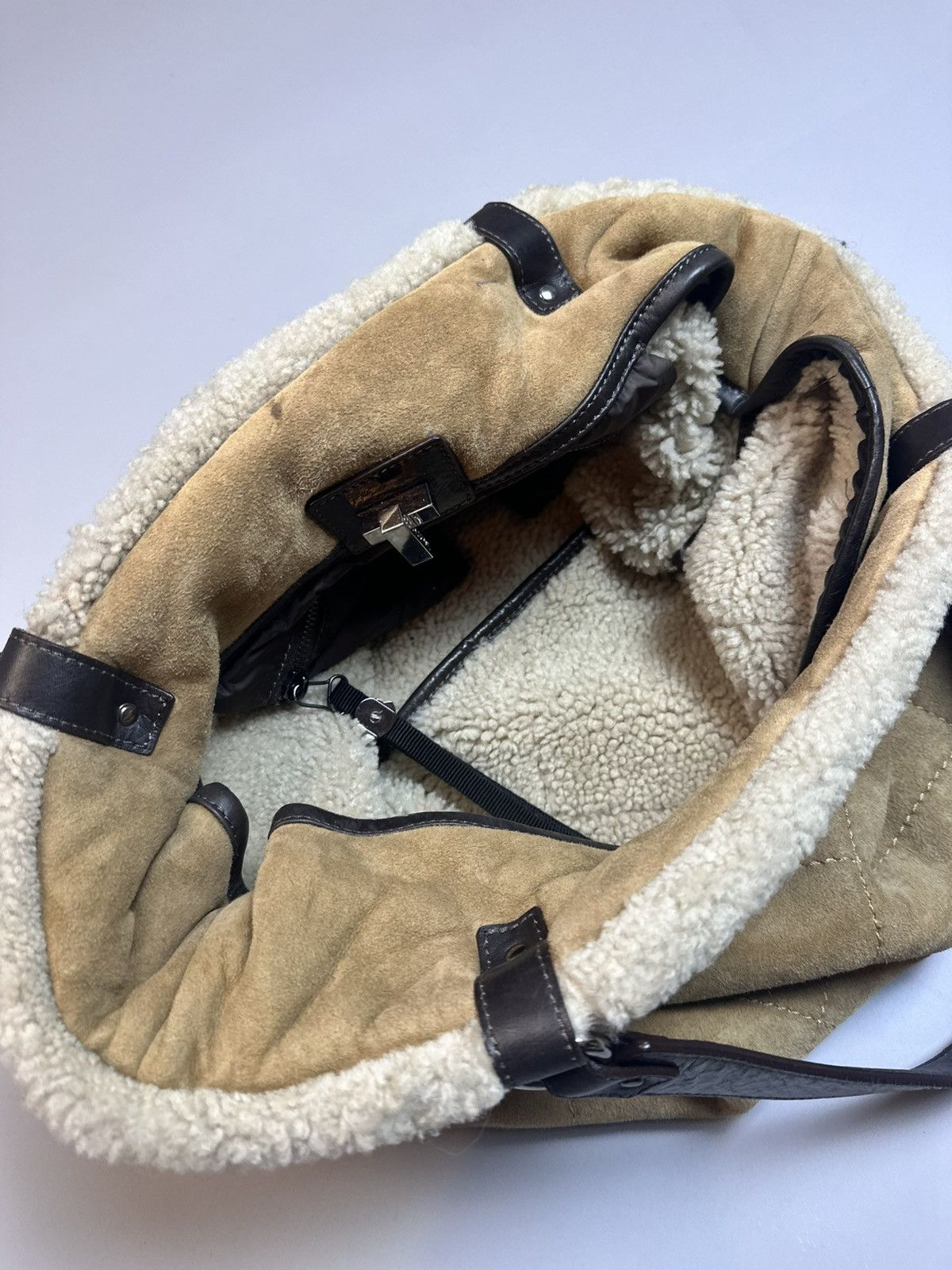 Moncler Moncler Quilted Suede Shoulder-Handle Bag Size ONE SIZE - 11 Thumbnail