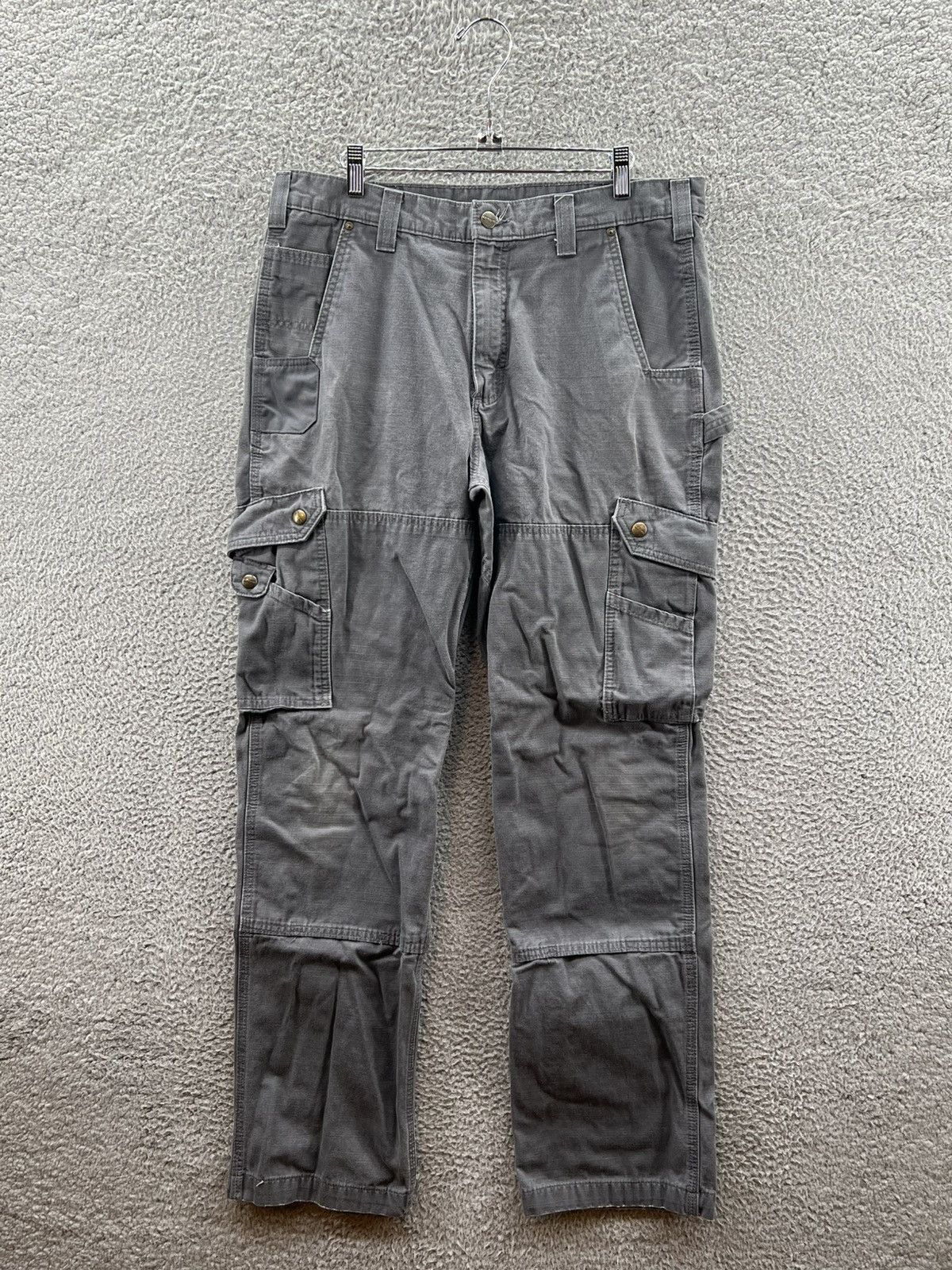 Carhartt Carhartt Pants 34x34 Double Knee Cargo Ripstop Gray B342 GVL Size US 34 / EU 50 - 1 Thumbnail